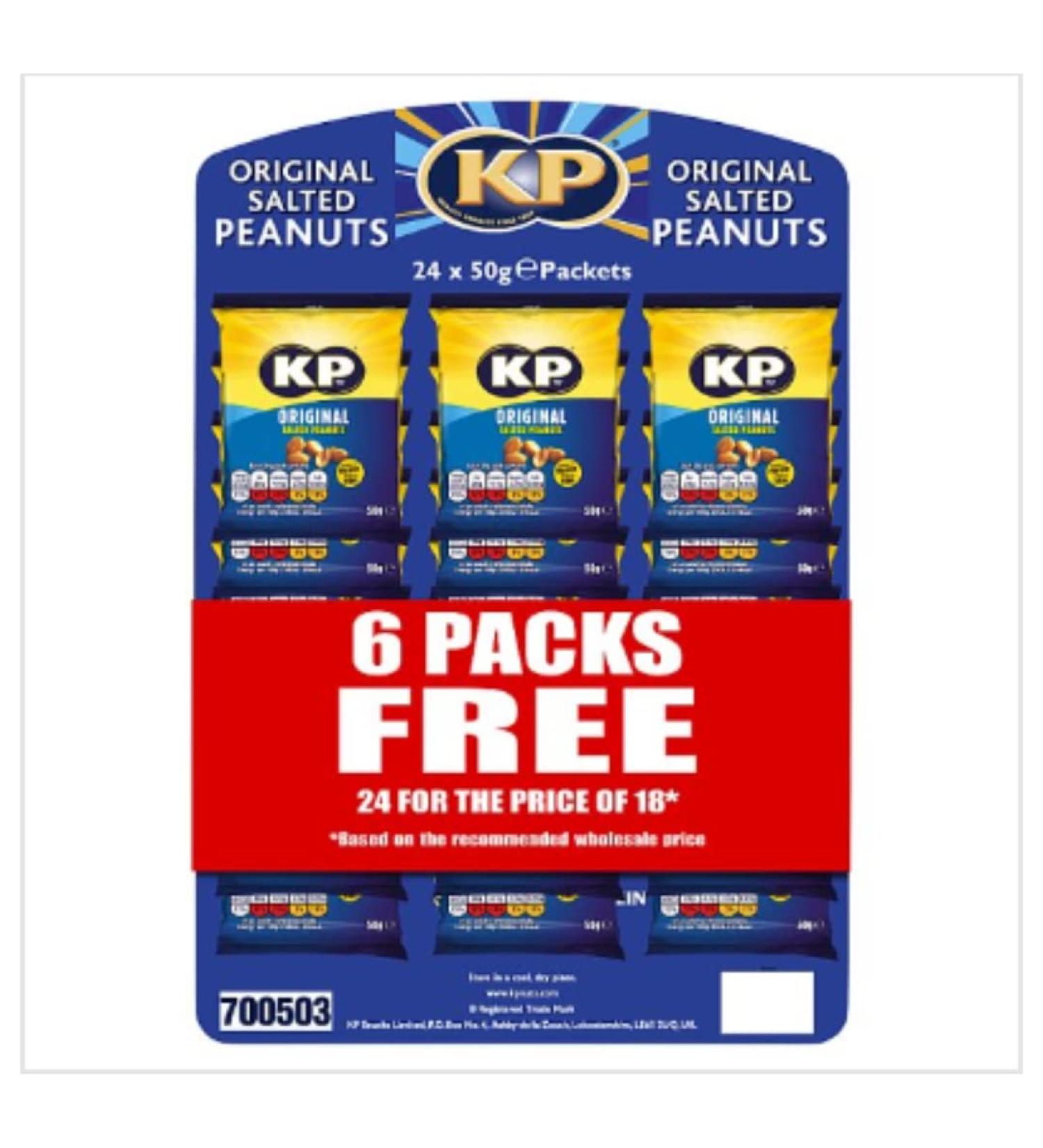 KP Original Salted Peanuts 50g x Case of 21