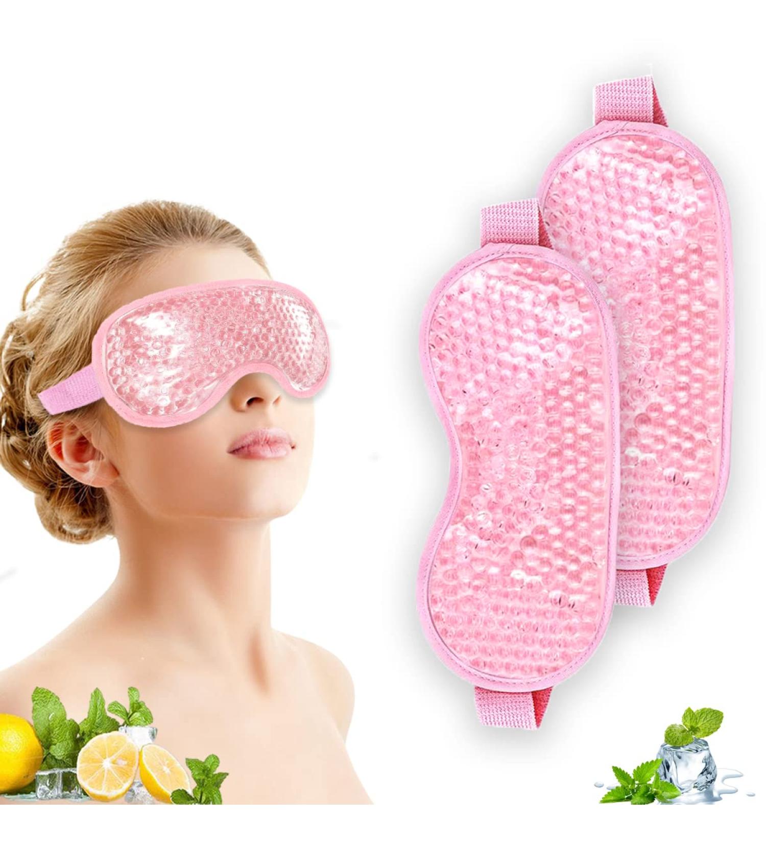 HiFineCare Cold&Hot Gel Bead Eye Mask for Puffy Eyes - Pink (2pcs) - Buy Online on GoSupps.com