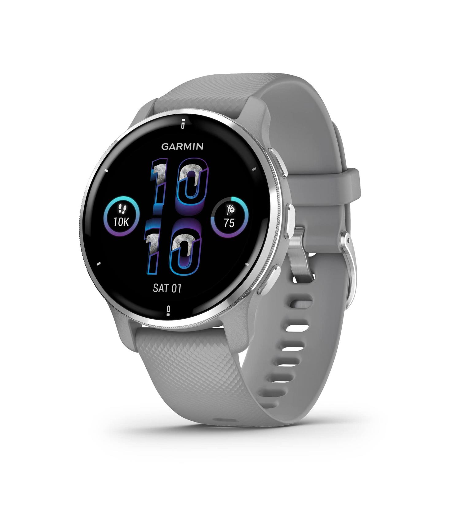 Garmin Venu 2 Plus GPS Smartwatch with Call and Text | Advanced Health Monitoring - Silver/Gray (Renewed) - Buy Online on GoSupps.com