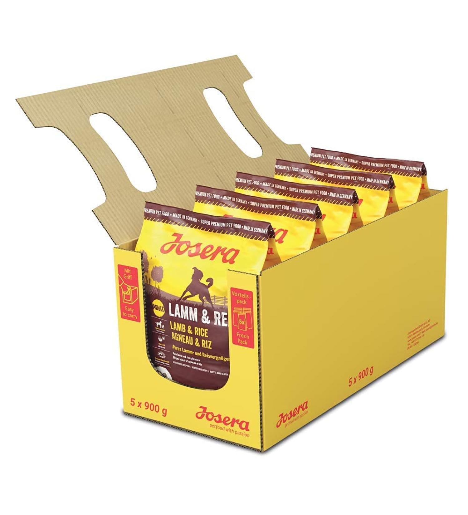 Josera Lamb & Rice Dog Food (5 x 900g) | Super Premium Dry Food with Single Protein Source for Adult Dogs - Buy Online on GoSupps.com