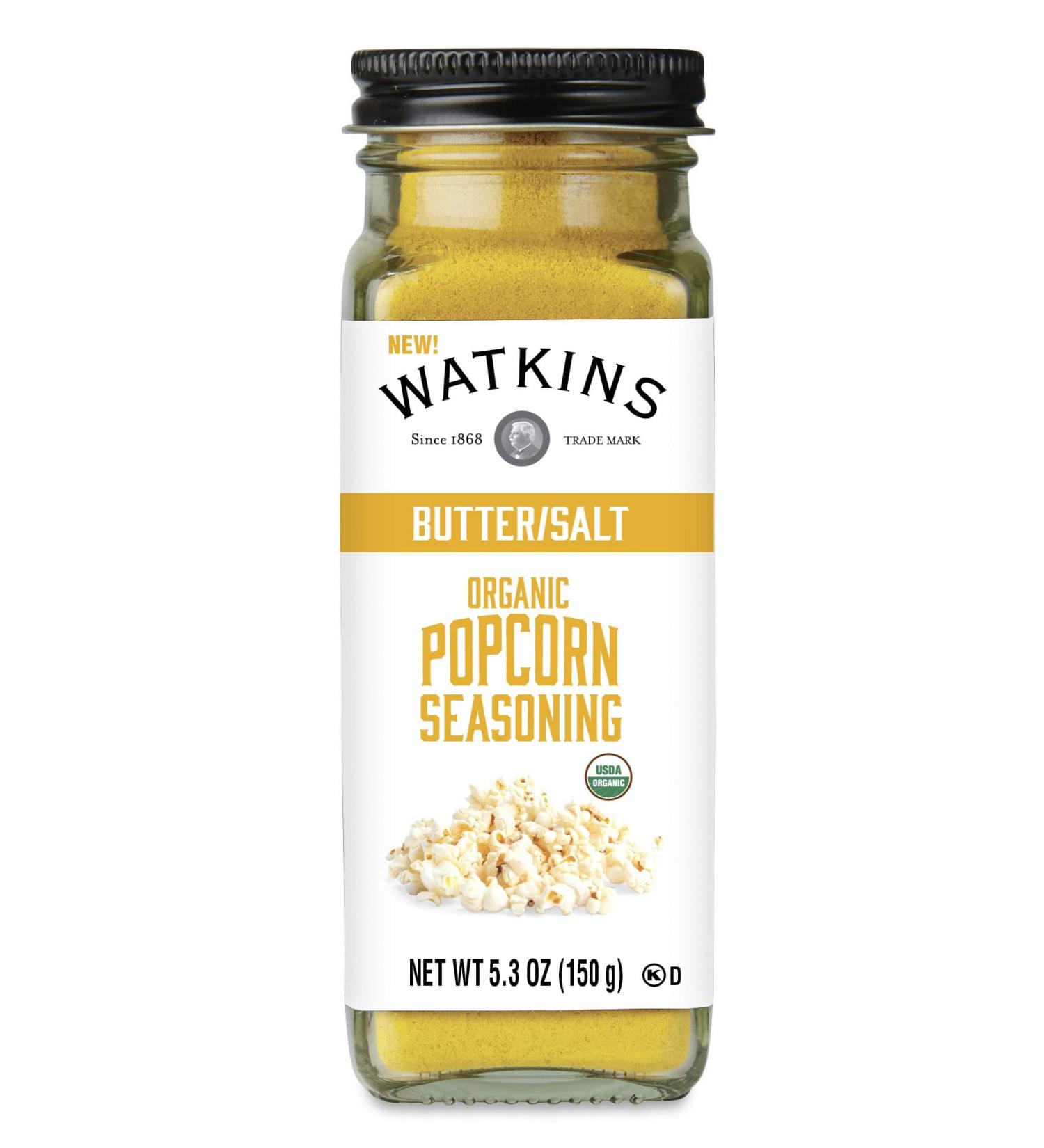 Watkins Gourmet Organic Butter Salt Popcorn Seasoning 5.3 oz - Yellow Butter/Salt Flavor - Buy Online on GoSupps.com