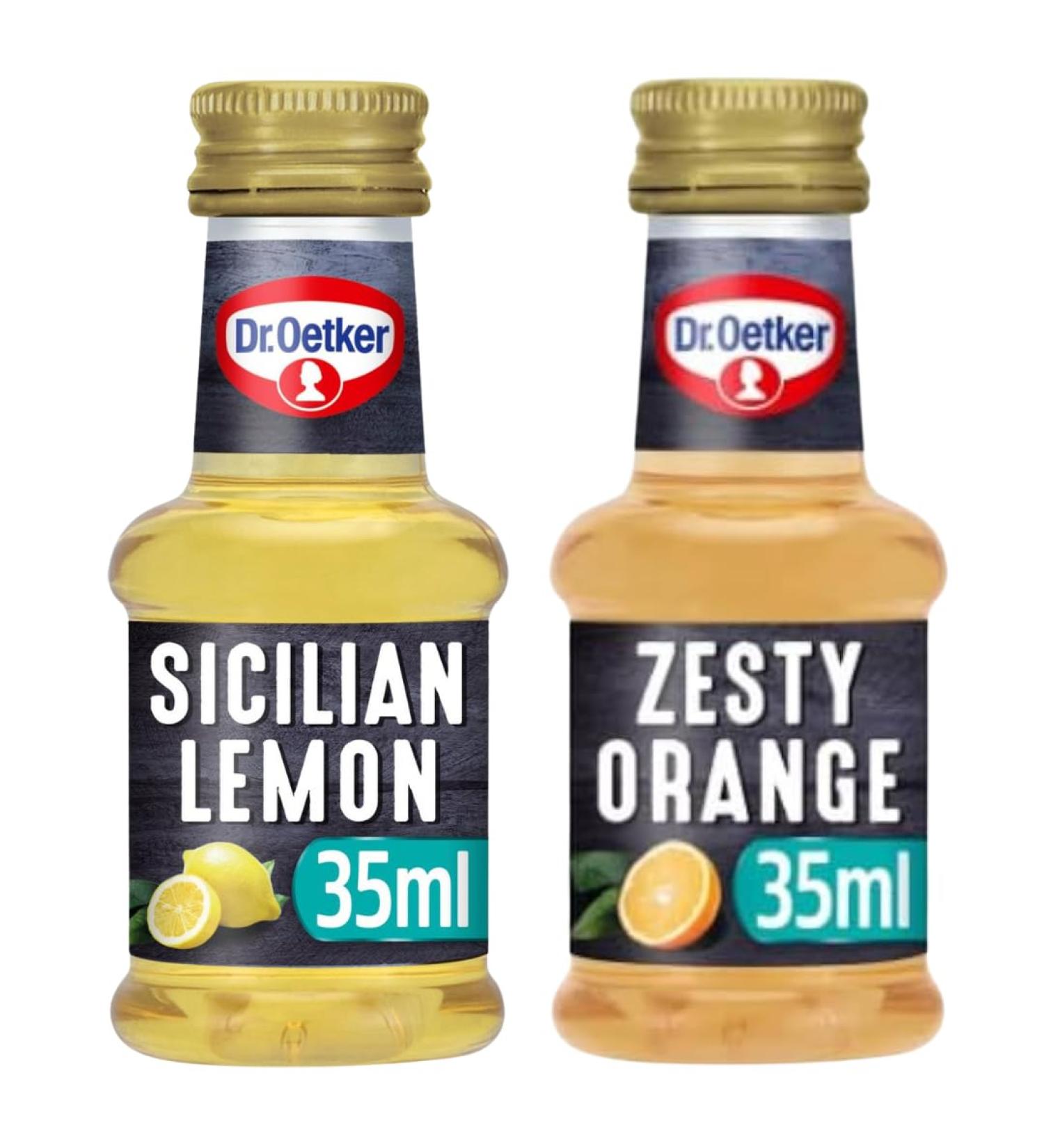 Fruit Extract Bundle with Dr. Oetker Natural Sicilian Lemon Extract 35ml and Natural Zesty Orange Extract 35ml (2 Pack) - Buy Online on GoSupps.com