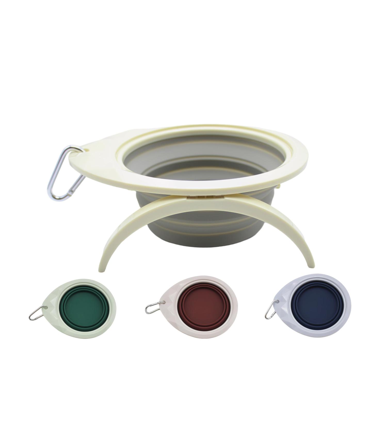 Buy Bepetmia Foldable Reisenapf Dog & Cat Bowl | Portable Silicone Travel Bowl 600ml with Stand - Extra Thick Beige - Buy Online on GoSupps.com