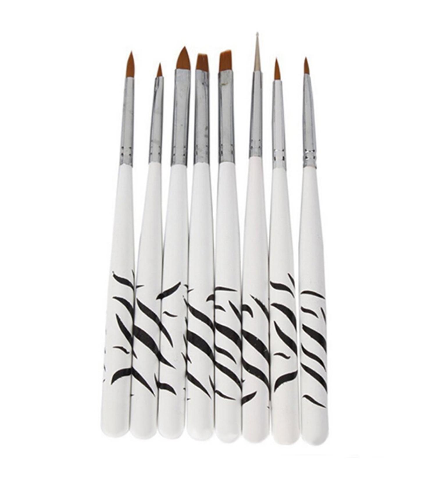 8 x Zebra Nail Art Dotting Pens Professional Manicure Brush Tools for Perfect Nail Designs | International Shipping Available - Buy Online on GoSupps.com