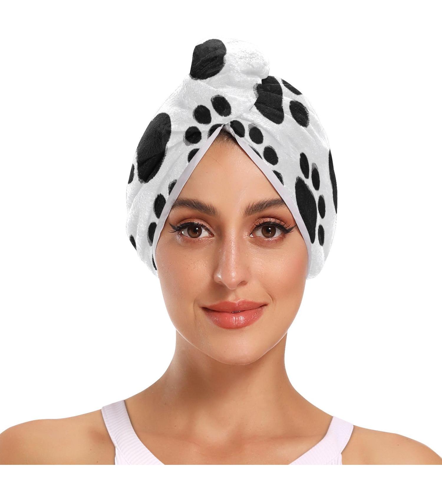 Dog Paws Hair Towel 2 Pack | Super Absorbent Quick Dry Hair Turbans for Women & Girls - Buy Online on GoSupps.com