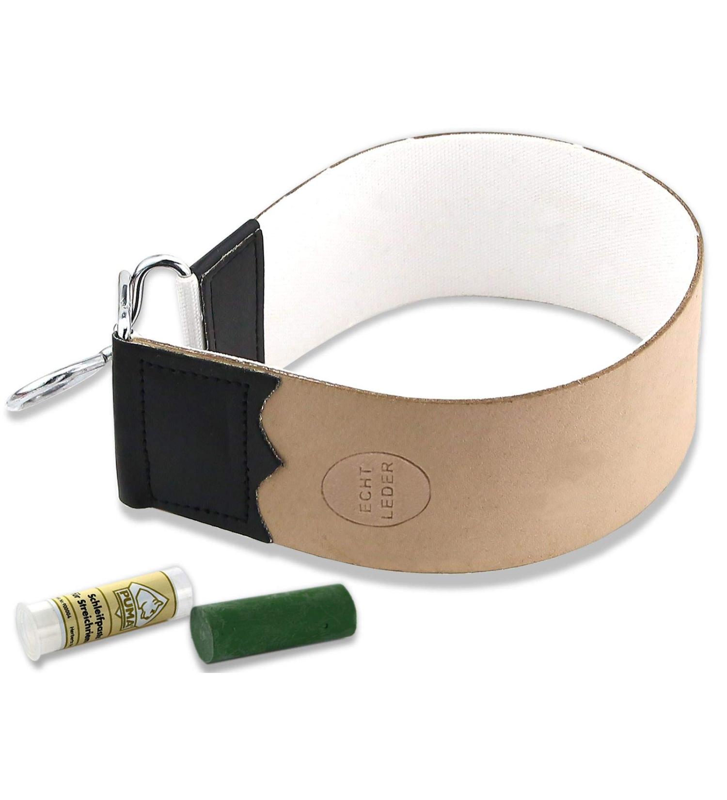 Buy Professional Leather & Linen Razor Strop with Solingen Paste - Perfect for a Sharp Edge! - Buy Online on GoSupps.com