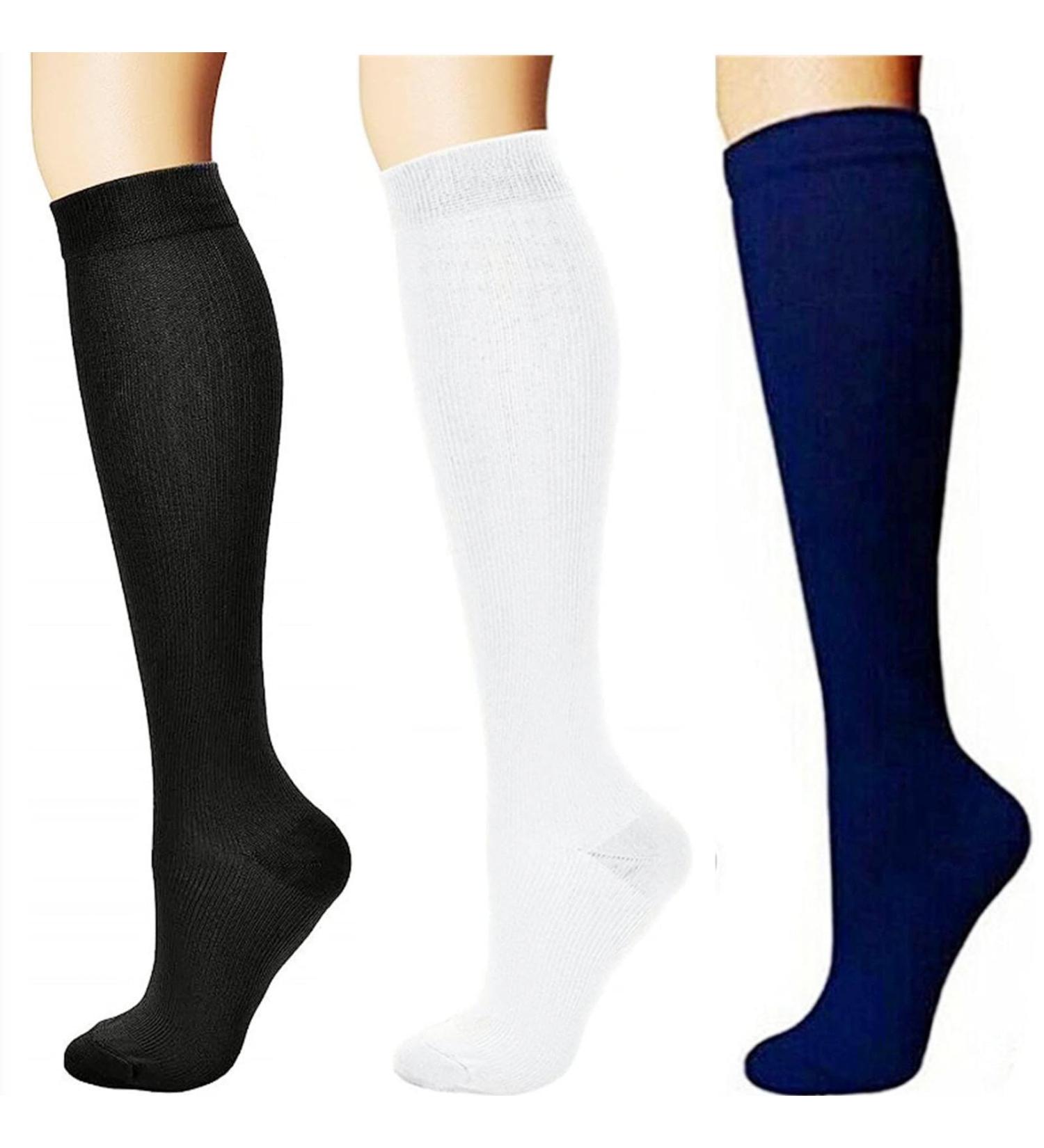 3 Pairs of Compression Stockings & Socks for Men & Women - Ideal for Sports Travel Flight Pregnancy & Medical Use (40-43) - Buy Online on GoSupps.com