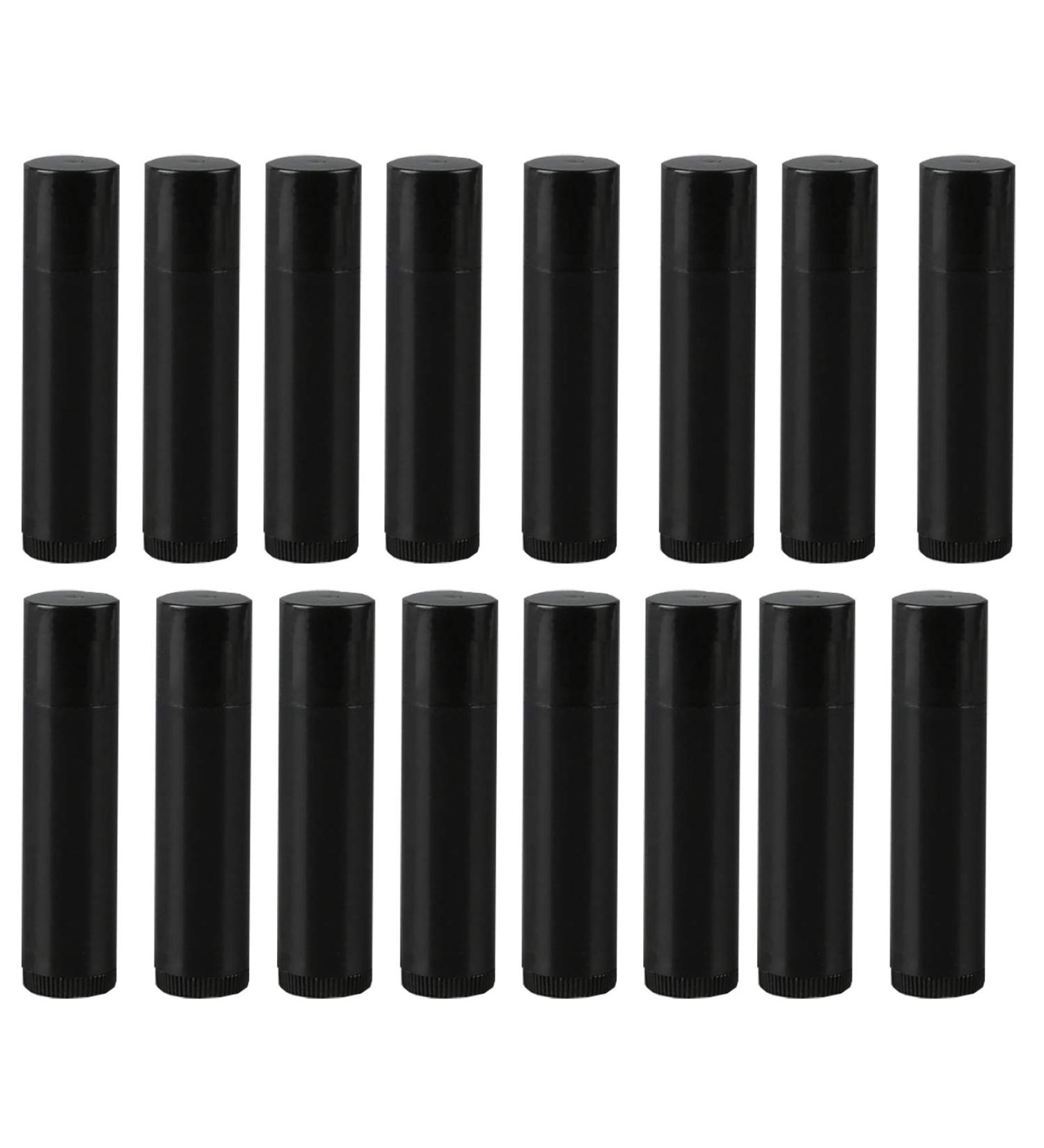 BesYouSel 50Pcs 5ml Empty Plastic Lipstick Tubes - Lip Balm Containers | Refillable Rotating Type Tube with Cap - Black - Buy Online on GoSupps.com