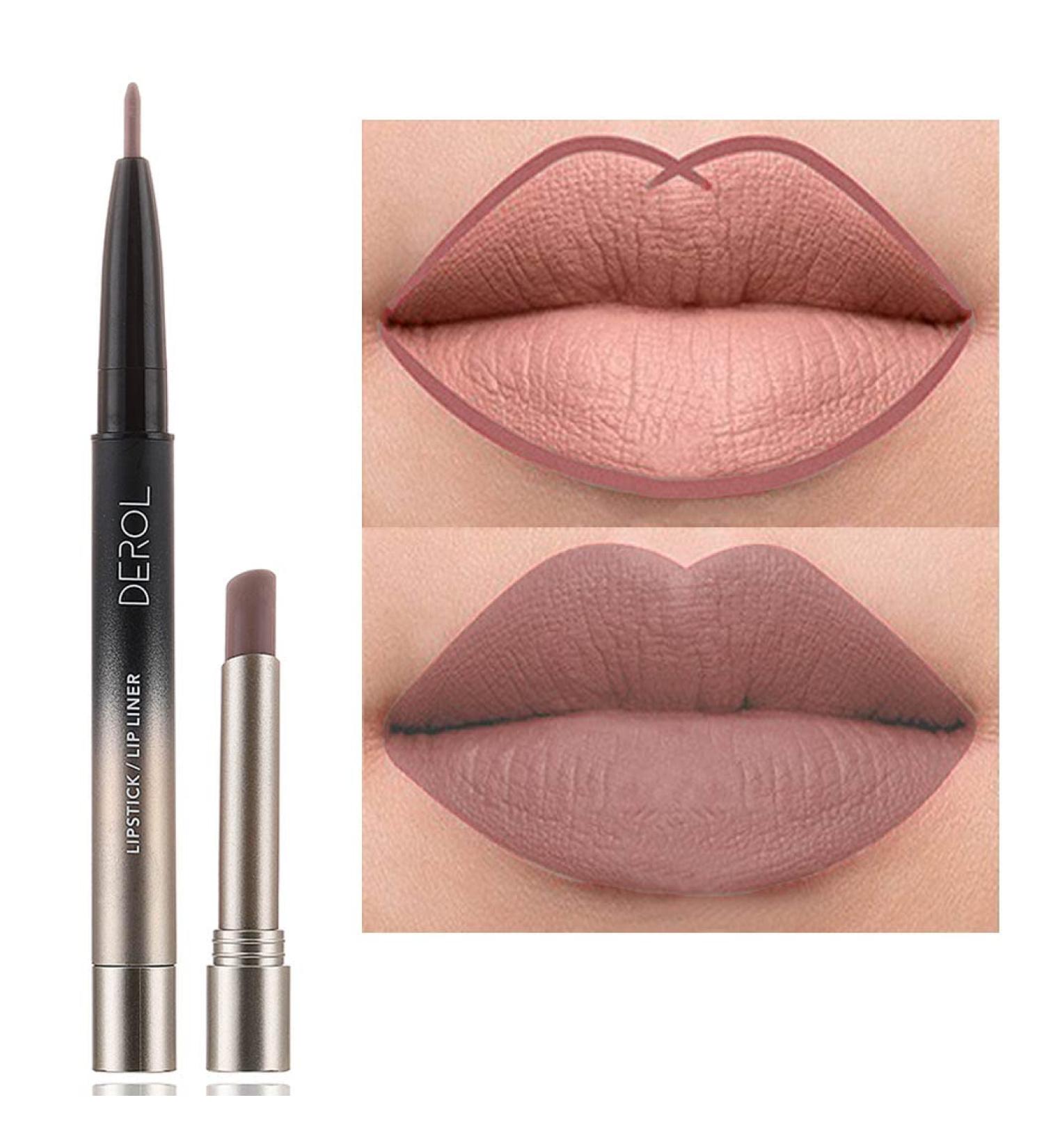 Edanta Matte Lipstick Cream Waterproof Lip Liner | Double Head Lip Crayon Long Lasting Makeup Stick - Nude 01 | for Women and Girls - Buy Online on GoSupps.com