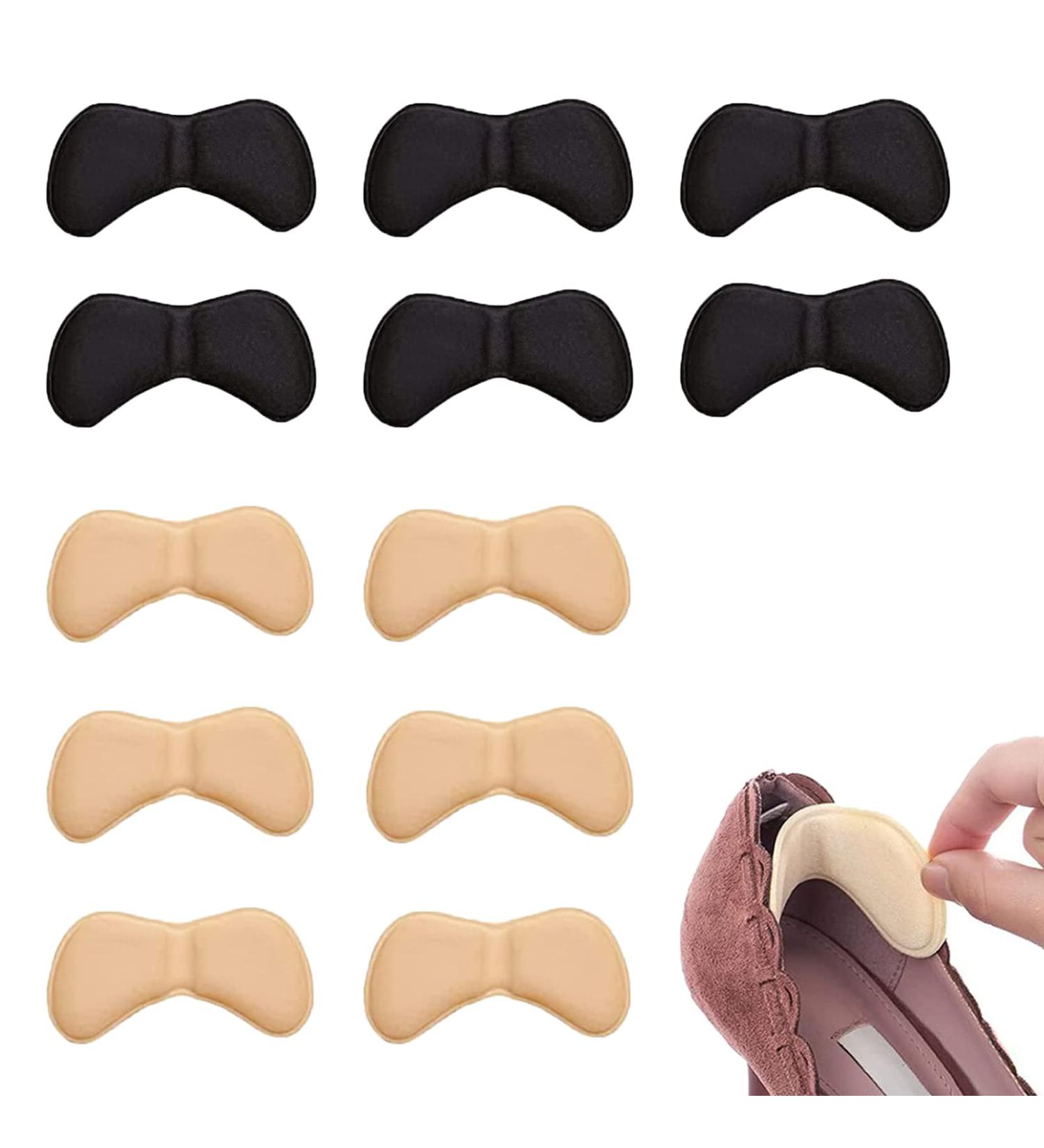 6 Pairs Self-Adhesive Sponge Heel Cushions & Inserts - Foot Care Comfort in Beige & Black - Buy Online on GoSupps.com