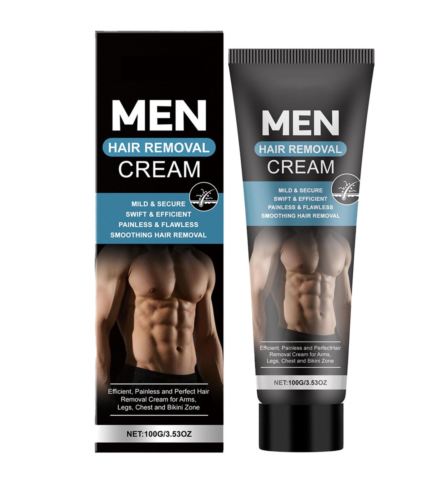  Hjatirace Painless Hair Removal Cream Easy Application 100ml Private Hair Removal Hair Removal Cream for Men Suitable for Travel for Boyfriends Husbands Fathers Athletes - Buy Online on GoSupps.com