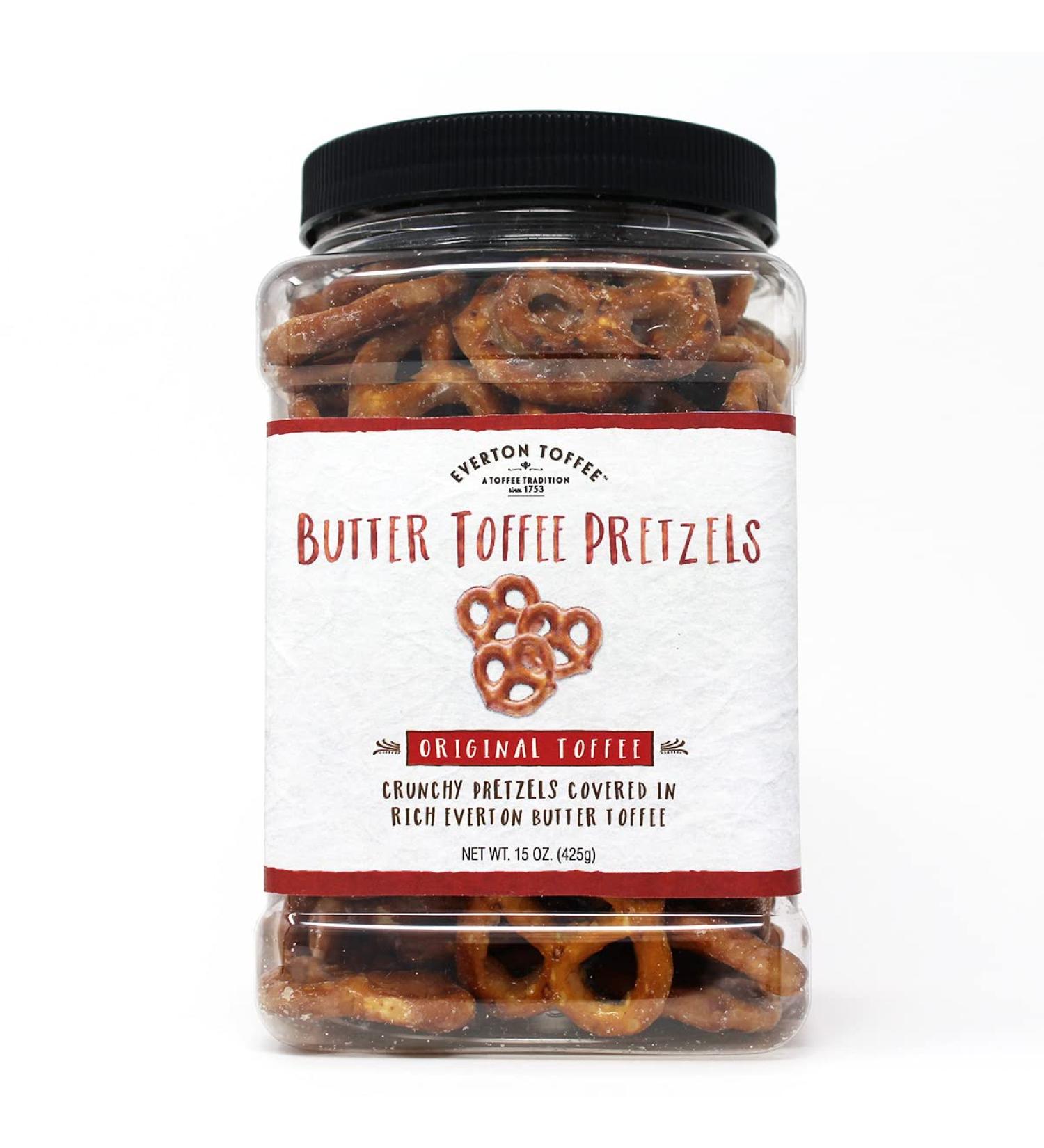 Everton Original Butter Toffee Pretzels - Gourmet Artisan Toffee Covered Pretzels | 15oz Jar - Buy Online on GoSupps.com