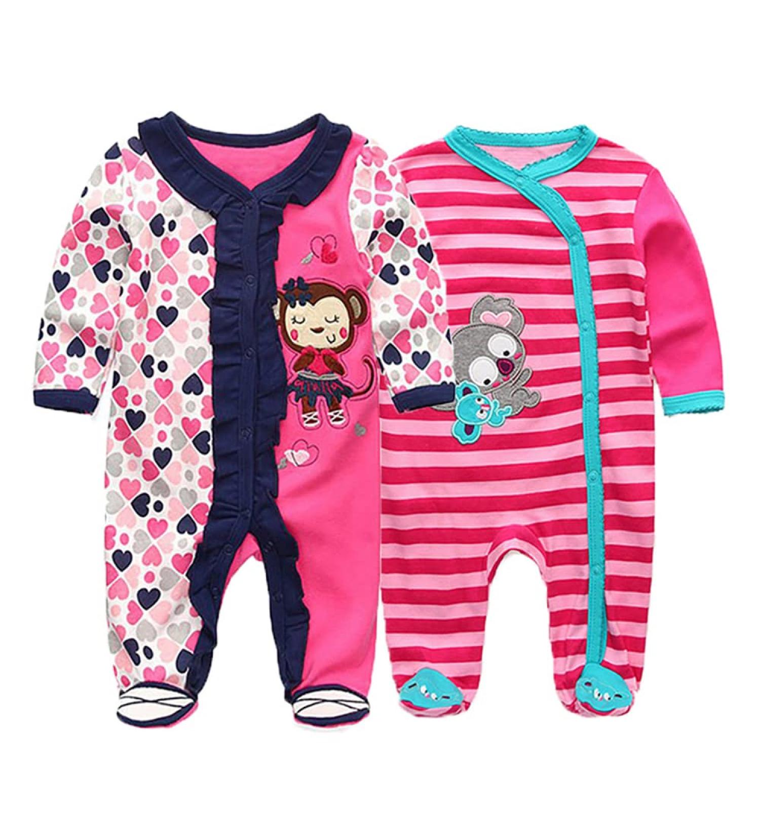 MAMIMAKA Baby Rompers Pajamas Cotton Jumpsuit 9-12 Months - Long Sleeve Footed Bodysuits for Boys & Girls - Two-Piece Outfits - Buy Online on GoSupps.com