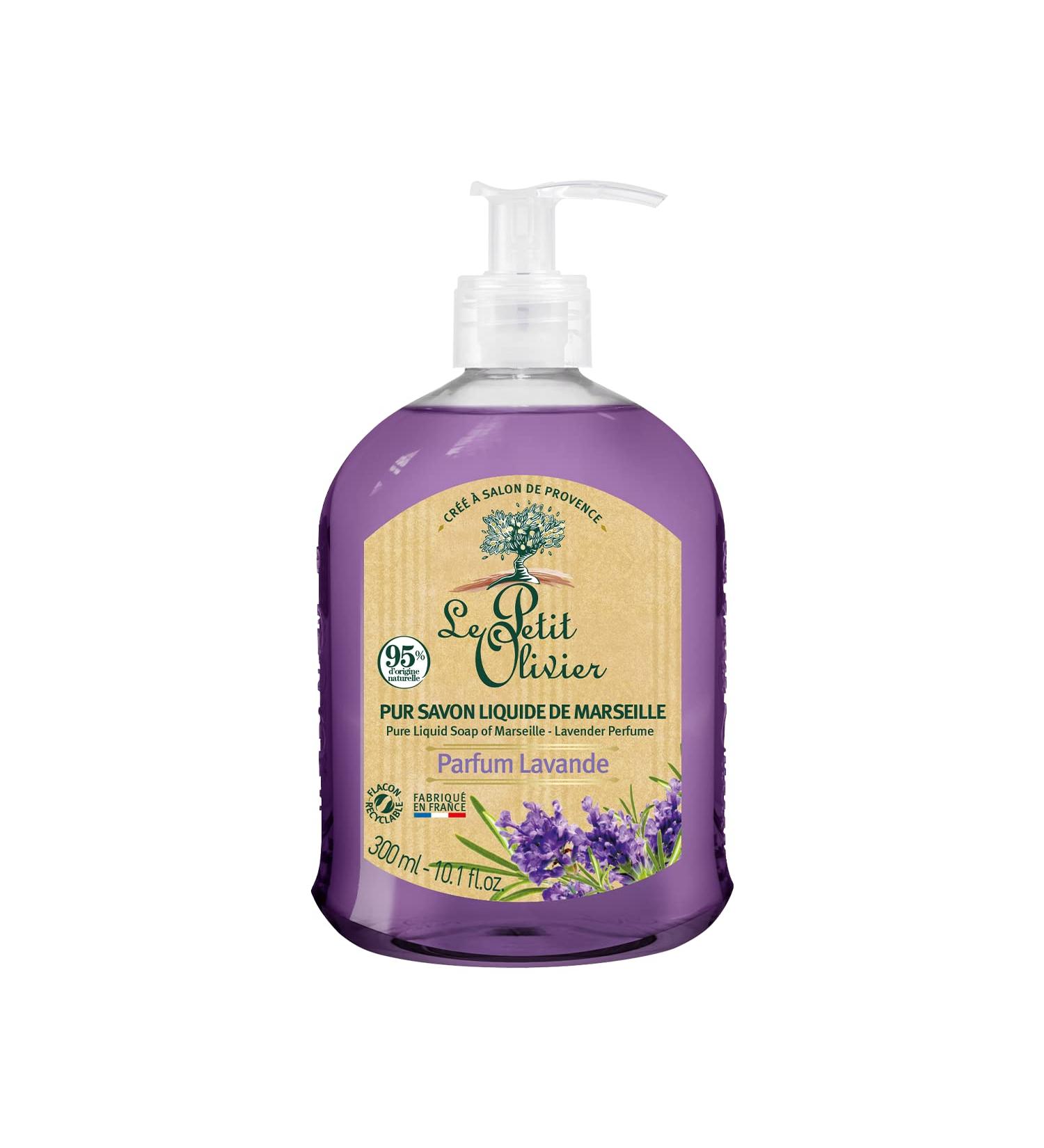 Le Petit Olivier Pure Marseille Liquid Soap - Lavender - 10.1 oz - Gentle Skin Cleanser - Vegetable Origin - International Shipping Available - Buy Online on GoSupps.com