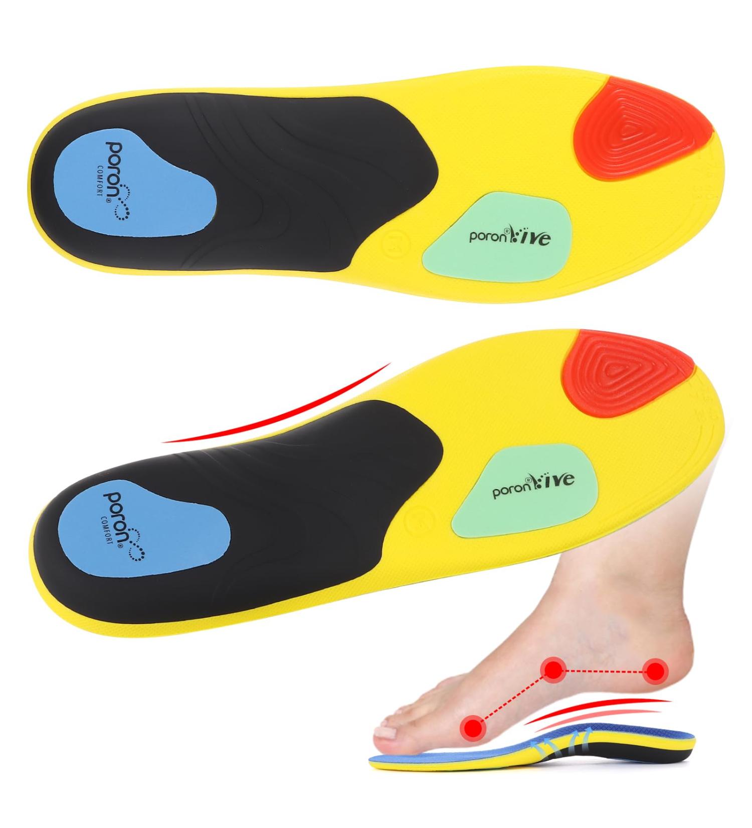 Orthotic Insoles for Plantar Fasciitis Relief | Arch Support Inserts for Men & Women | Shock-Absorbing Comfort for Flat Feet & High Arches | Breathable Design - Black 275mm - Buy Online on GoSupps.com