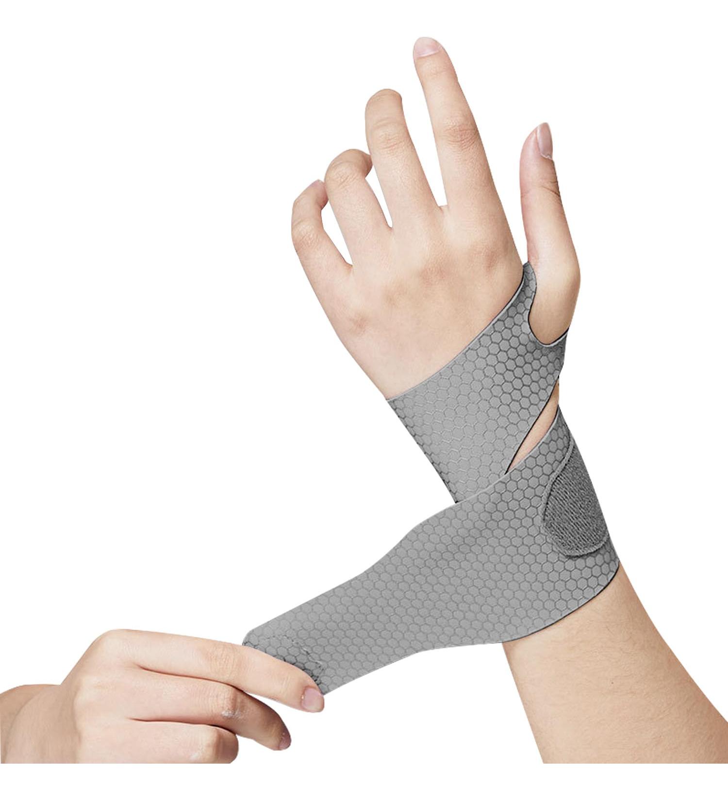 Ultra Thin Wrist Brace Support for Carpal Tunnel - Adjustable Velcro Wrist Wraps for Tendonitis & Arthritis Pain Relief - Breathable Gray One Piece - Buy Online on GoSupps.com