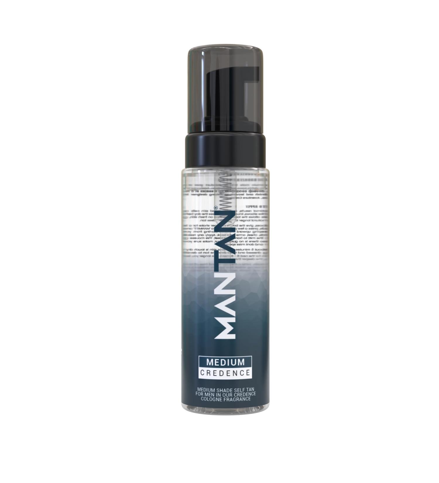 Fake Tan For Men - Invisible Mens Fake Tan Medium Bronze Next Day Tan Results in Our Credence Fragrance -Clear Mousse Formula Discreet Application Alpha Self Tanner - Buy Online on GoSupps.com