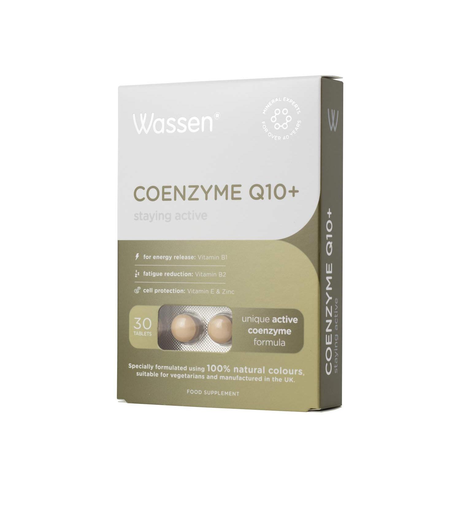 Wassen Coenzyme Q10 + Vitamin E Tablets - Active Coenzyme Formula - 30 Tablets - Buy Online on GoSupps.com