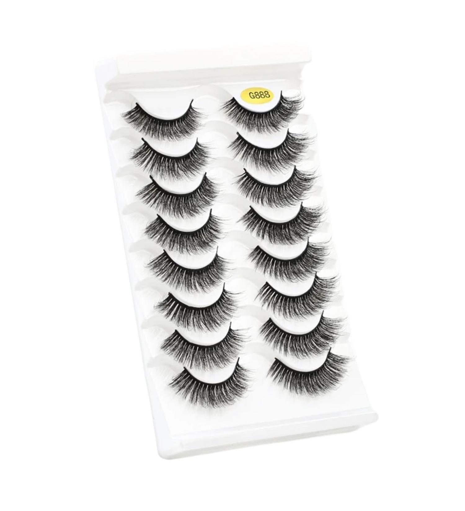 UAMOU 5/50 Boxes Russian Strip Lashes DD Curl Lashes 8 pairs 3D Mink Eyelashes Natural Fluffy False Eyelashes Extension Cheerfully (Color : 8Pairs G888 Size : 30 Boxes) - Buy Online on GoSupps.com