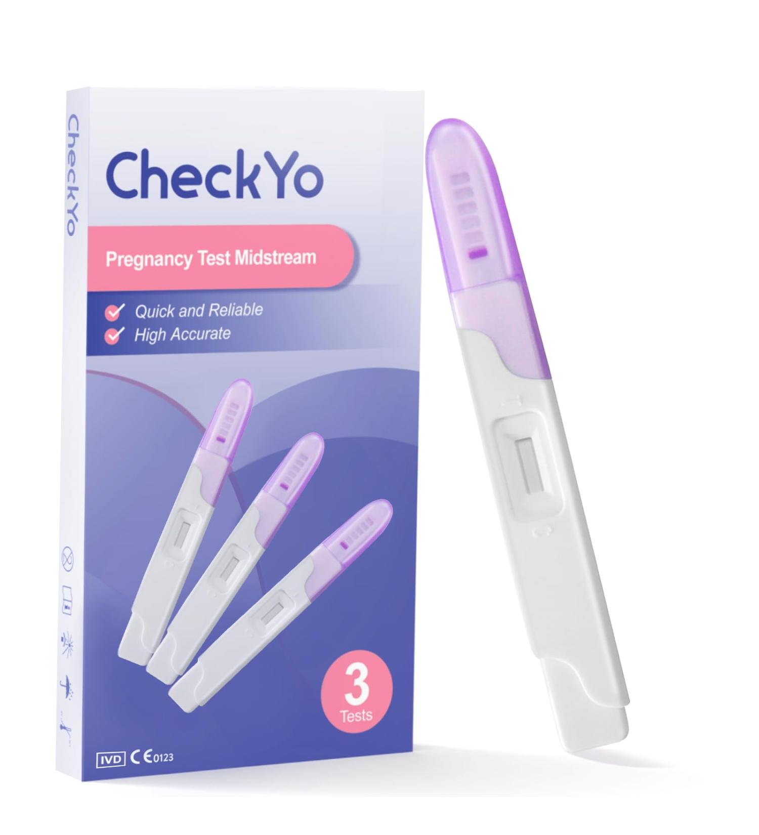 Buy CheckYo Pregnancy Tests 3 Pack - Accurate Midstream HCG Test Kit for Early Home Detection - Buy Online on GoSupps.com