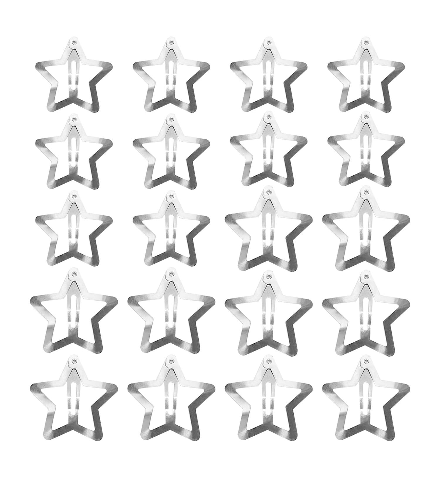 20 Pieces Star Hair Clips Silver Star Hair Clips Non-slip Hair Clip Accessories Five-Pointed Star Hair Accessories Metallic Hair Accessories - Buy Online on GoSupps.com