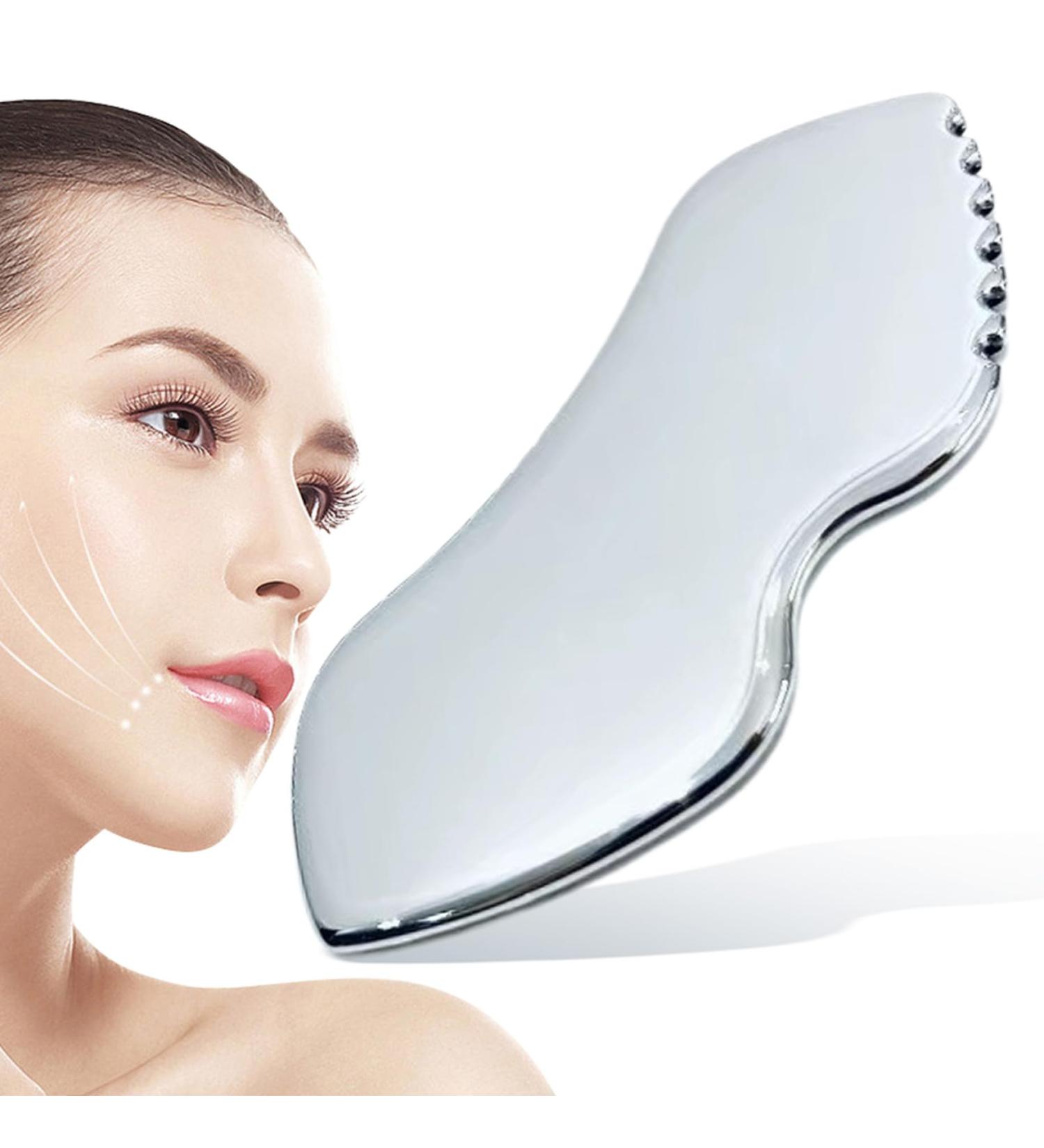 Stainless Steel Gua Sha Tool | Metal Gua Sha with Teeth | Smooth Facial Massage & Cellulite Relief - Buy Online on GoSupps.com