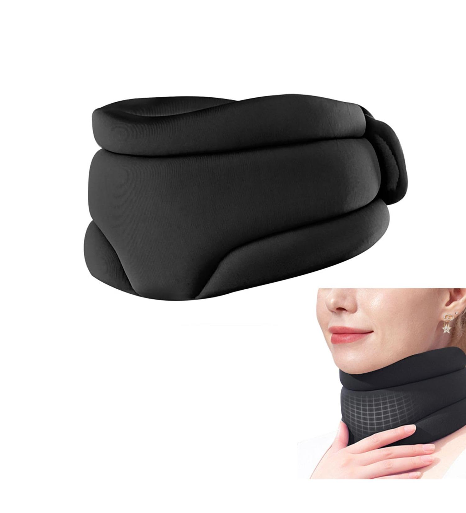 JIAZHOUHB Orthopedic Memory Foam Neck Support Pillow - Travel Essential for Restful Sleep | Black Color - Buy Online on GoSupps.com