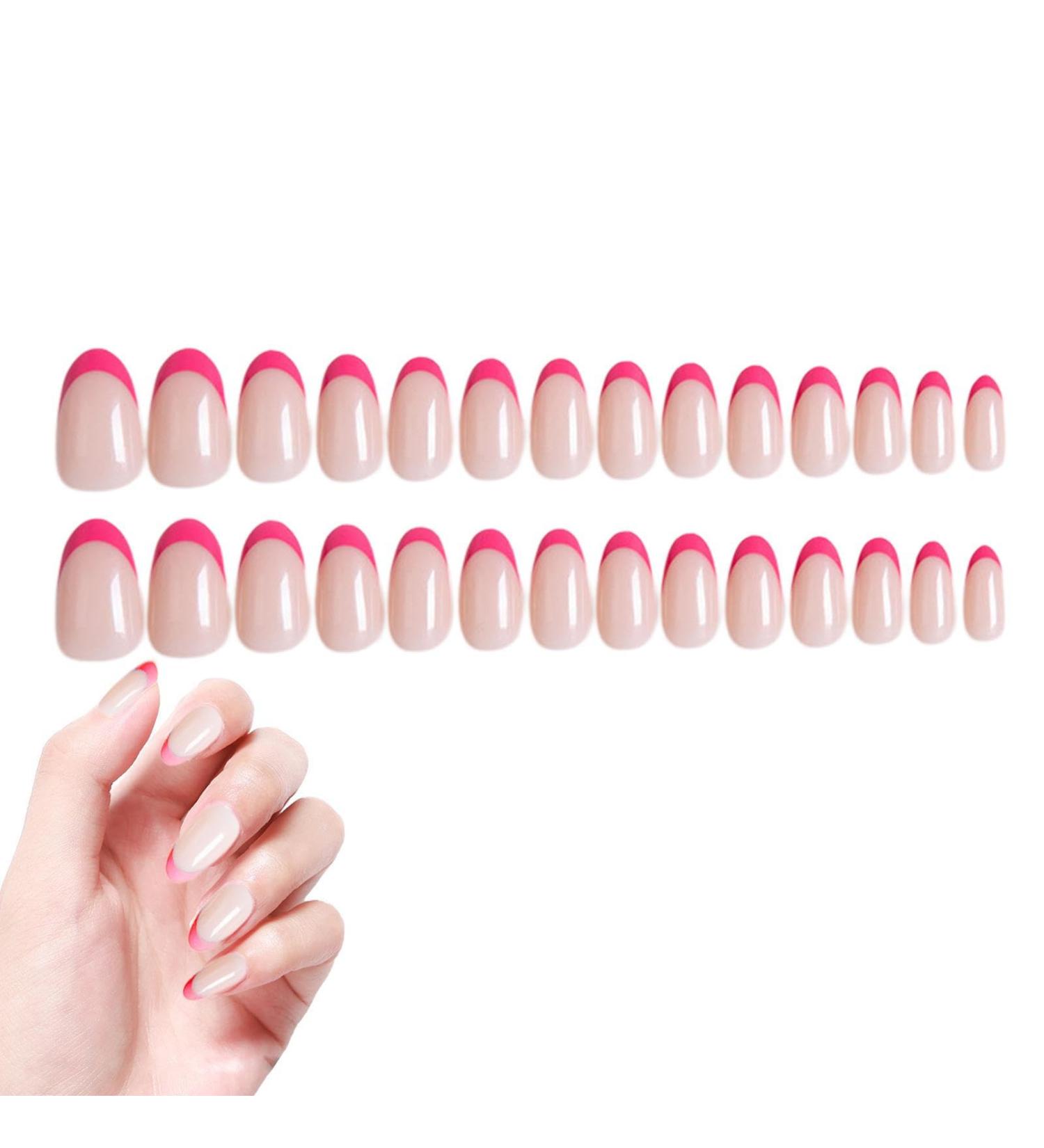 Press On Nails Almond | Almond Fake Nails | French False Nails Easy to Match Almond-Shaped Fake Nails for Valentine's Day Wedding Dating Hondony Style 2 - Buy Online on GoSupps.com
