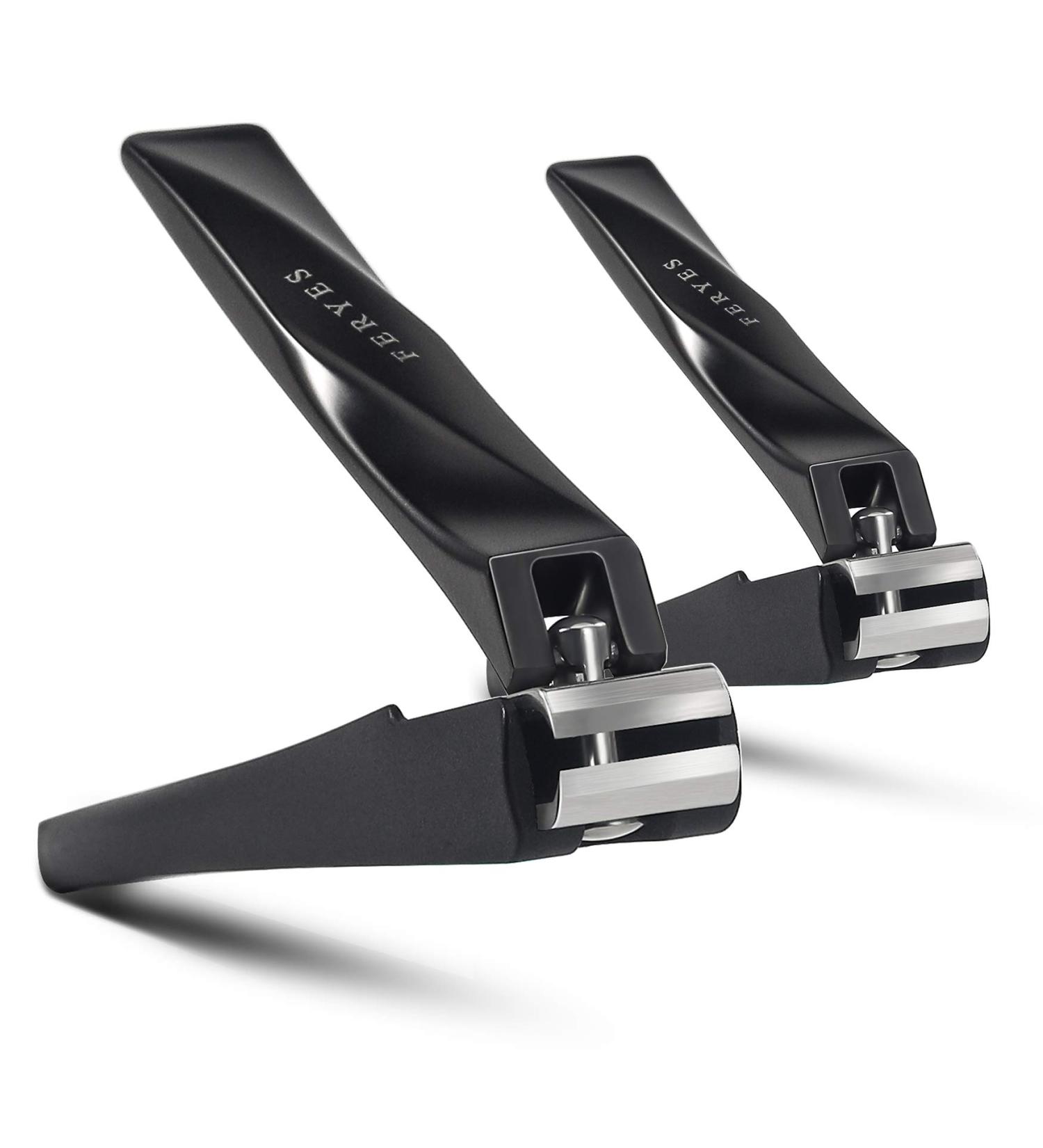 FERYES Nail Clippers Set - Stainless Steel Clippers with Catcher, 2 PCS for Fingernails and Toenails - Includes Black Metal Case - Buy Online on GoSupps.com
