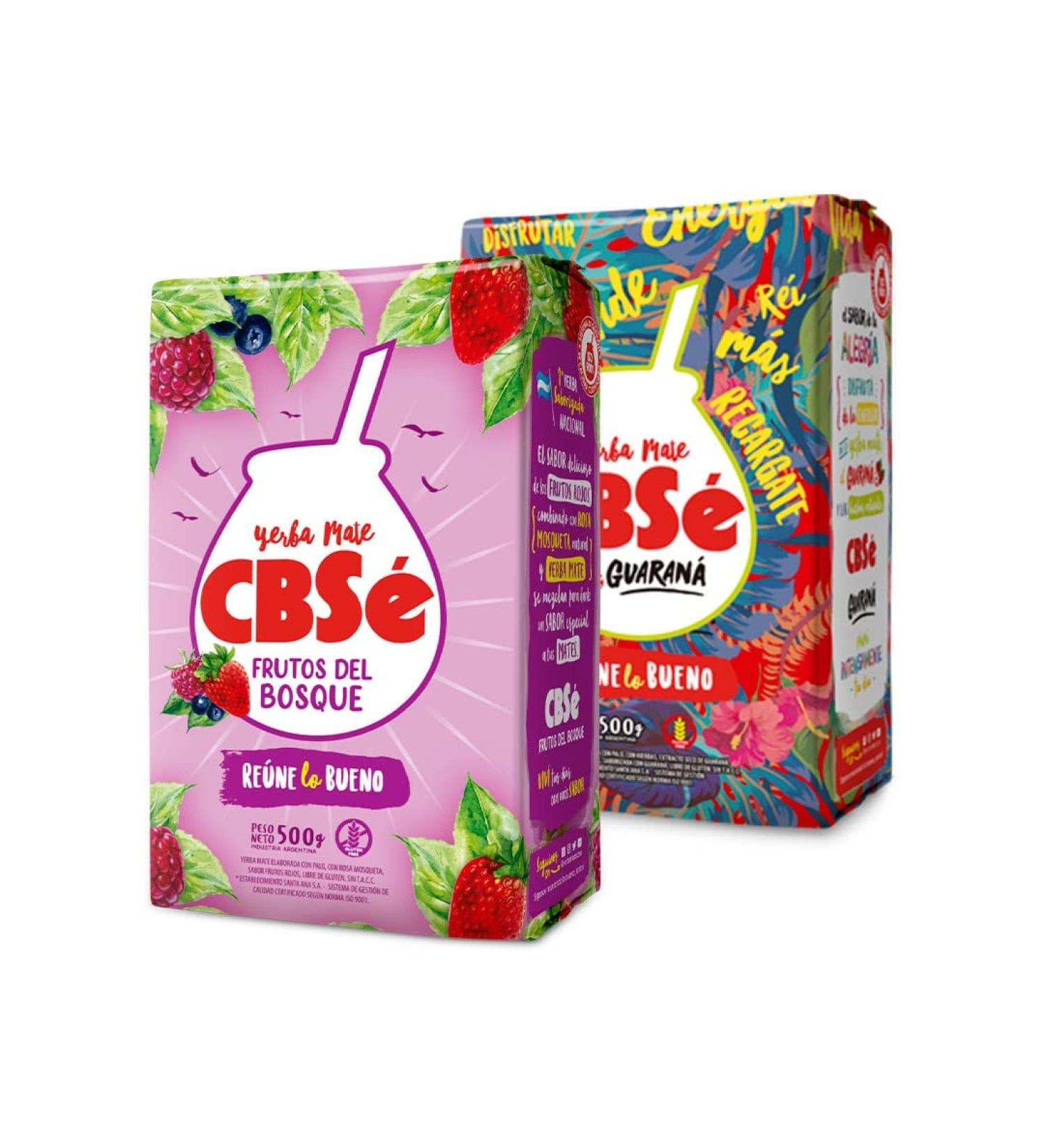  Qumir Pack of Yerba Mate Cbse Fruits de la For t (Fruits del Bosque) of 500 g + Cbse Guarana of 500 g - 2 units - Total 1 kg of Yerba Mate - Buy Online on GoSupps.com