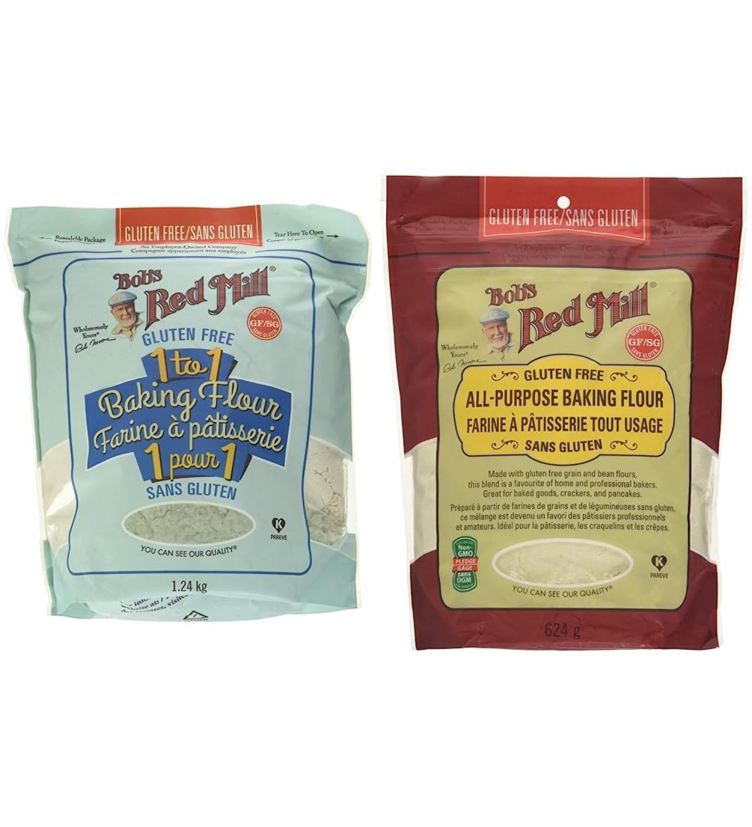 Bob's Red Mill Bob's Red Mill Gluten Free 1 to 1 Baking Flour 1240 Grams & Gluten Free All Purpose Baking Flour 624 Grams Baking Flour+ Gluten Free Baking Flour - Buy Online on GoSupps.com