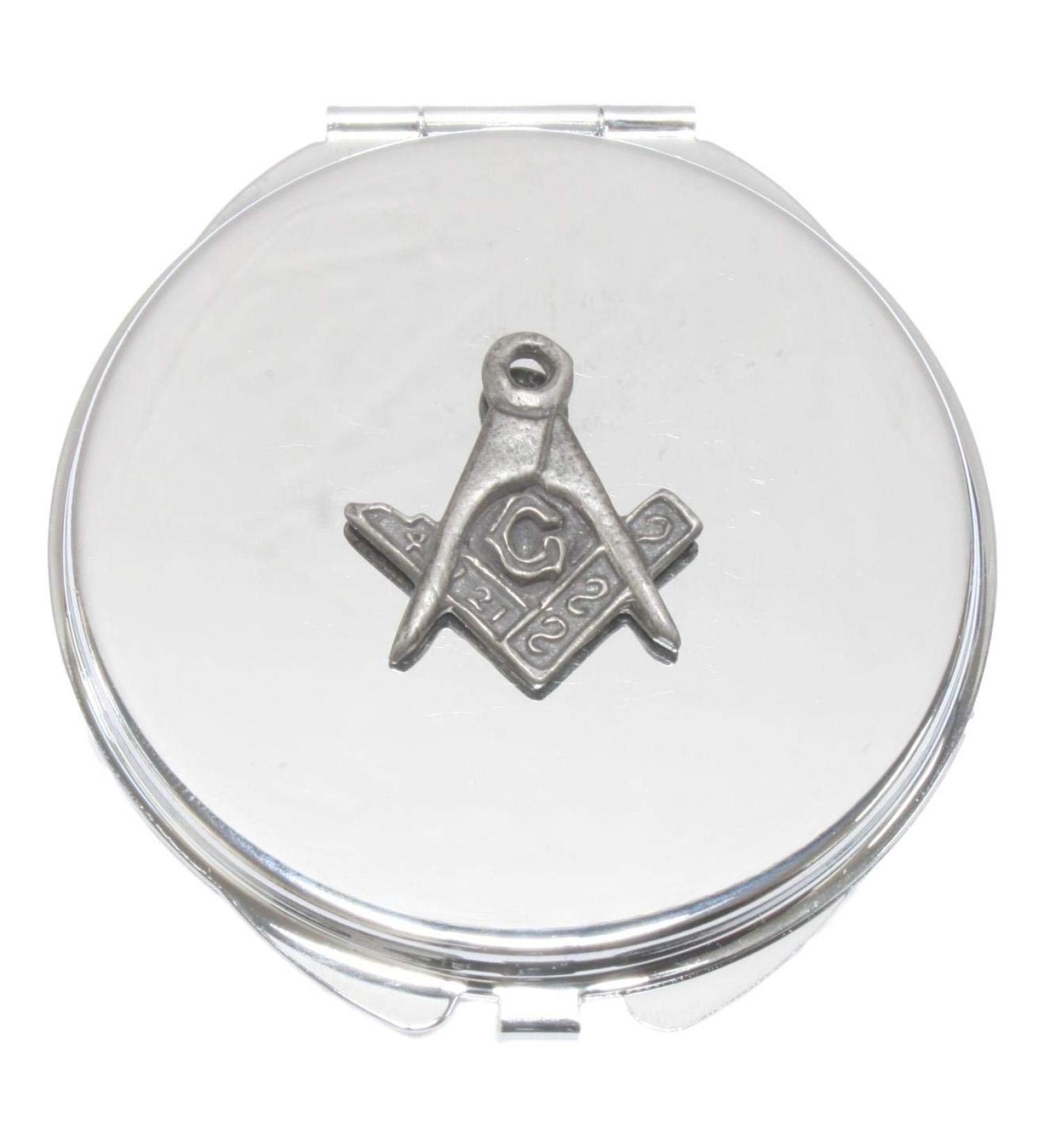 Masonic Pewter Cut Out Compact Mirror Handbag Gift With Free Engraving 230 - Buy Online on GoSupps.com