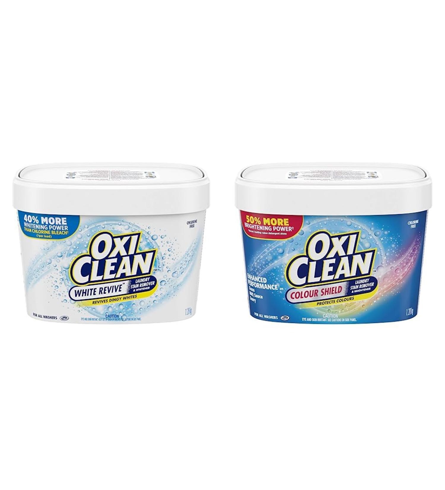 OxiClean White Revive + OxiClean Colour Shield Laundry Stain Remover Powder 1.28-kg Each Powder (1.28-kg)+ Stain Remover Powder - Buy Online on GoSupps.com