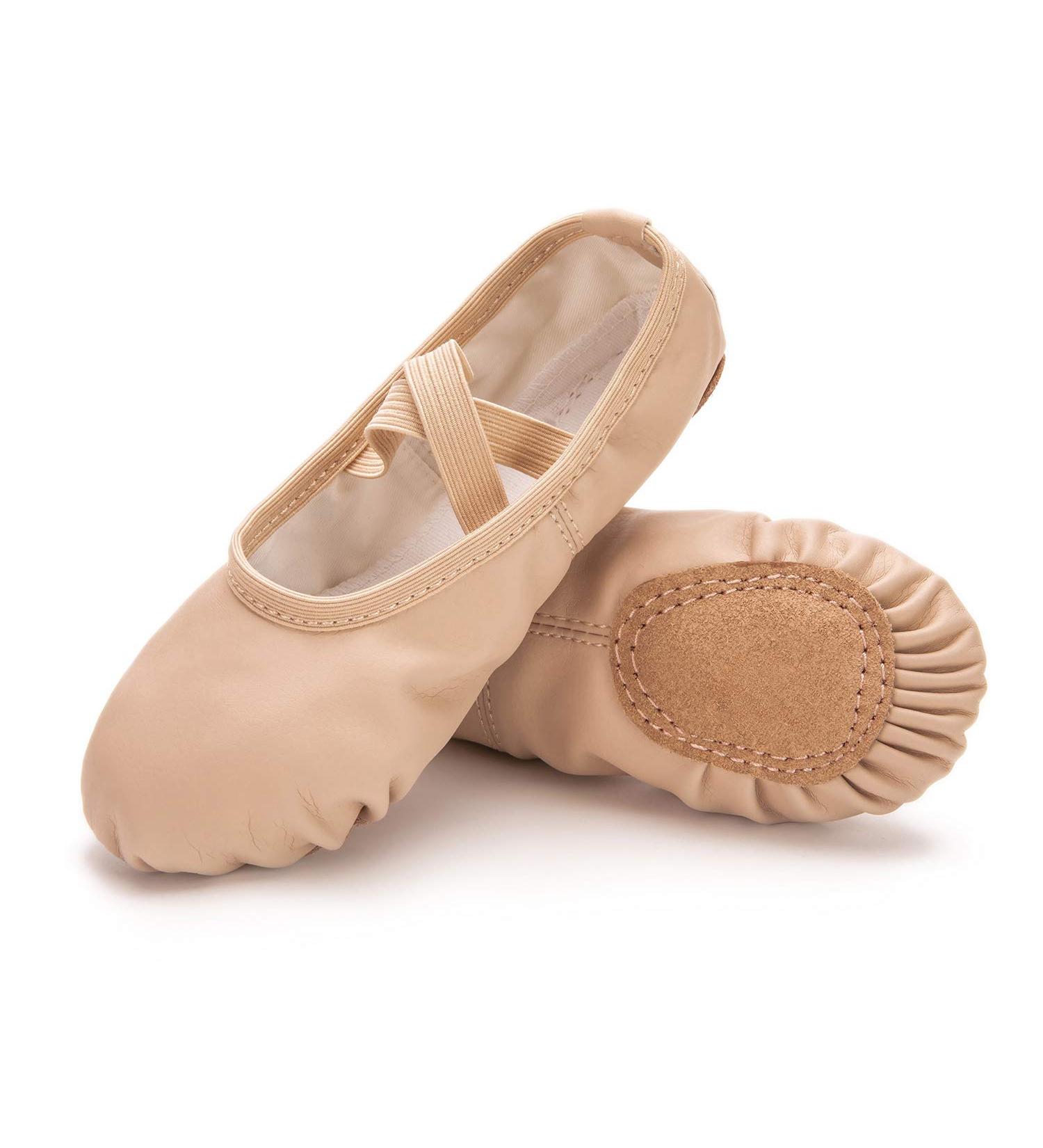 RoseMoli Ballet Shoes - Leather Yoga Ballet Slippers for Girls/Women, Nude, Size 3.5 - Buy Online on GoSupps.com