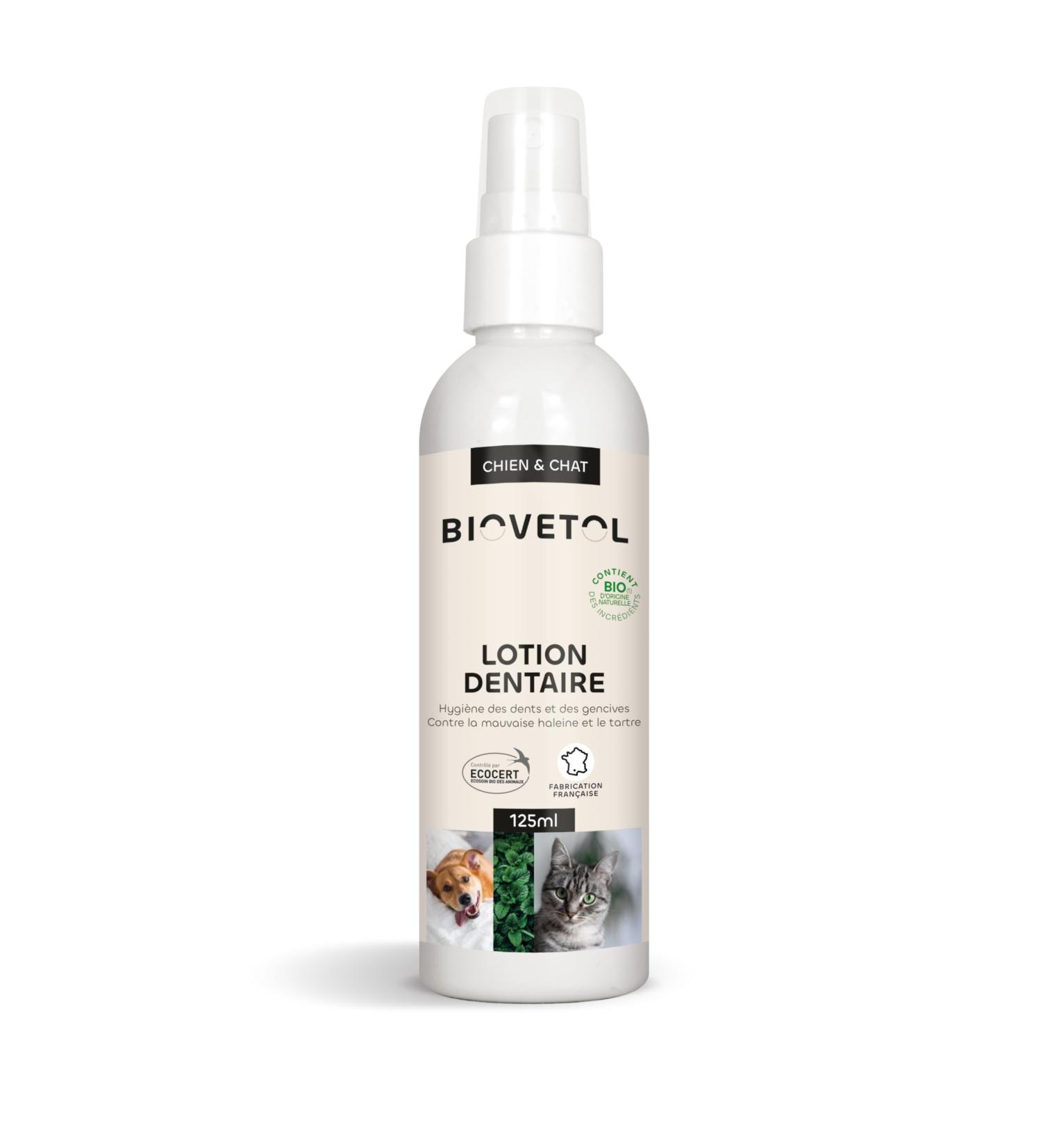 Biovetol - Dental Cleanser for Dogs and Cats - Ecocert Certified Organic Cleansing Lotion - ENT Hygiene - 125 ML - Buy Online on GoSupps.com