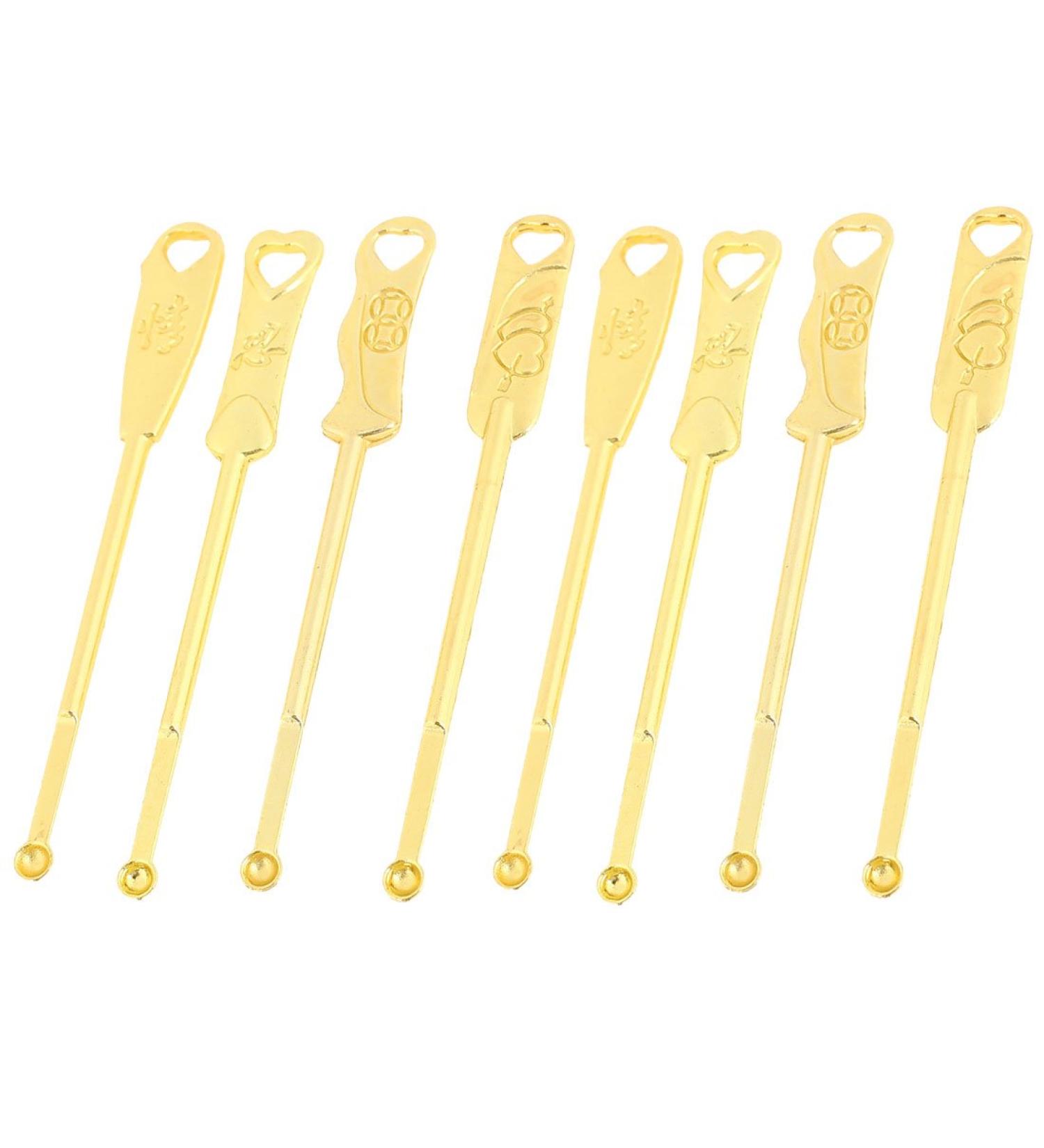 Qtqgoitem 10pcs Metal Curette Ear Wax Pick Remover Health Tool Gold Tone (Model: 9d0 435 0eb c78 8a1)