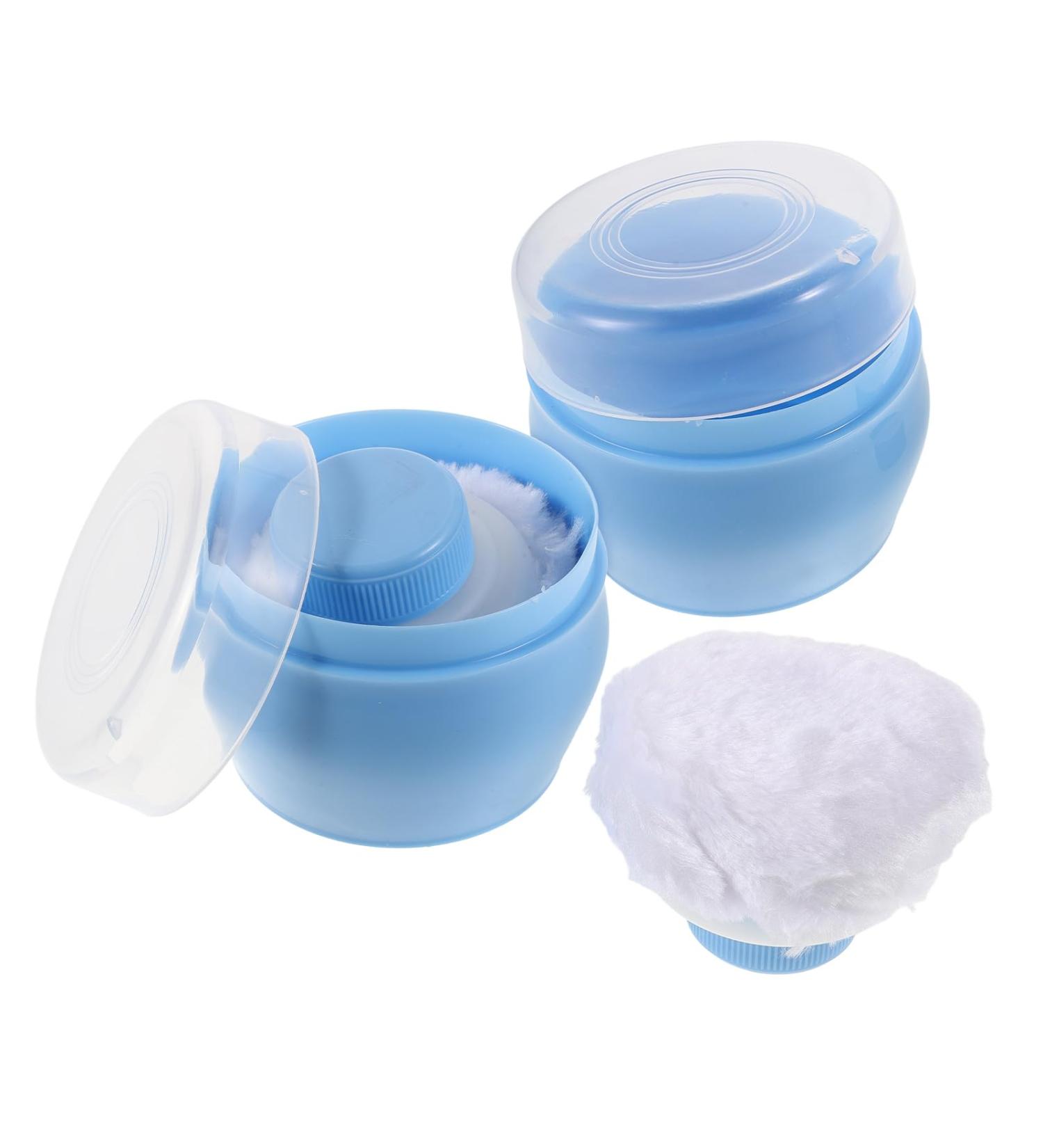 Veemoon Lot de 2 Bo tes Poudre B b Portables avec Houppette Distributeur de Poudre Bleu Ciel Compact tui de Voyage L ger et Ergonomique pour Soins Peau Sensibles Rangement - Buy Online on GoSupps.com