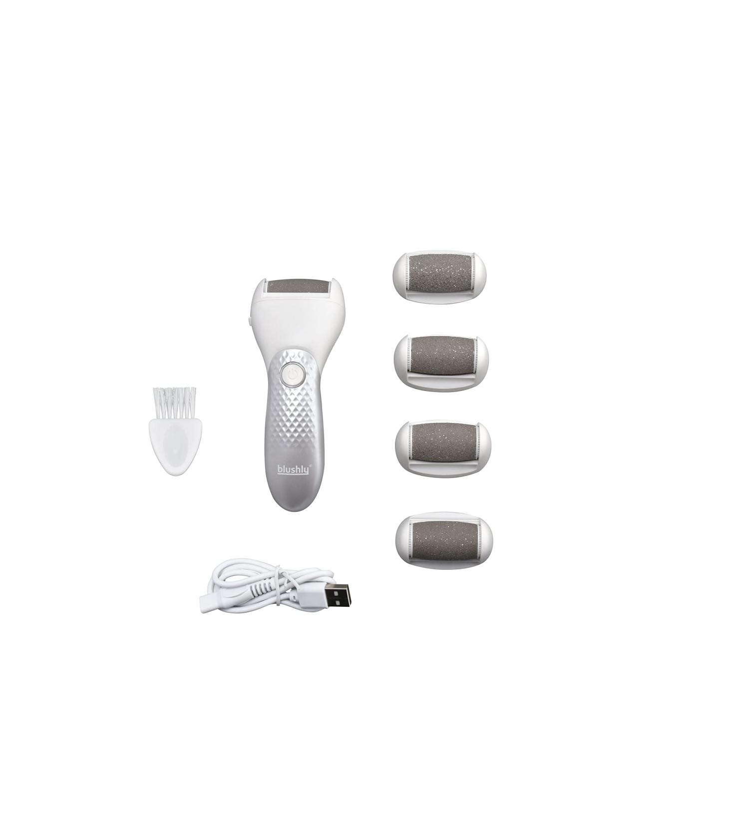 Blushly Rechargeable Foot Callus Remover - Electric + Interchangeable Heads - Smooth & Soft Feet - Heel Callus Remover - Buy Online on GoSupps.com