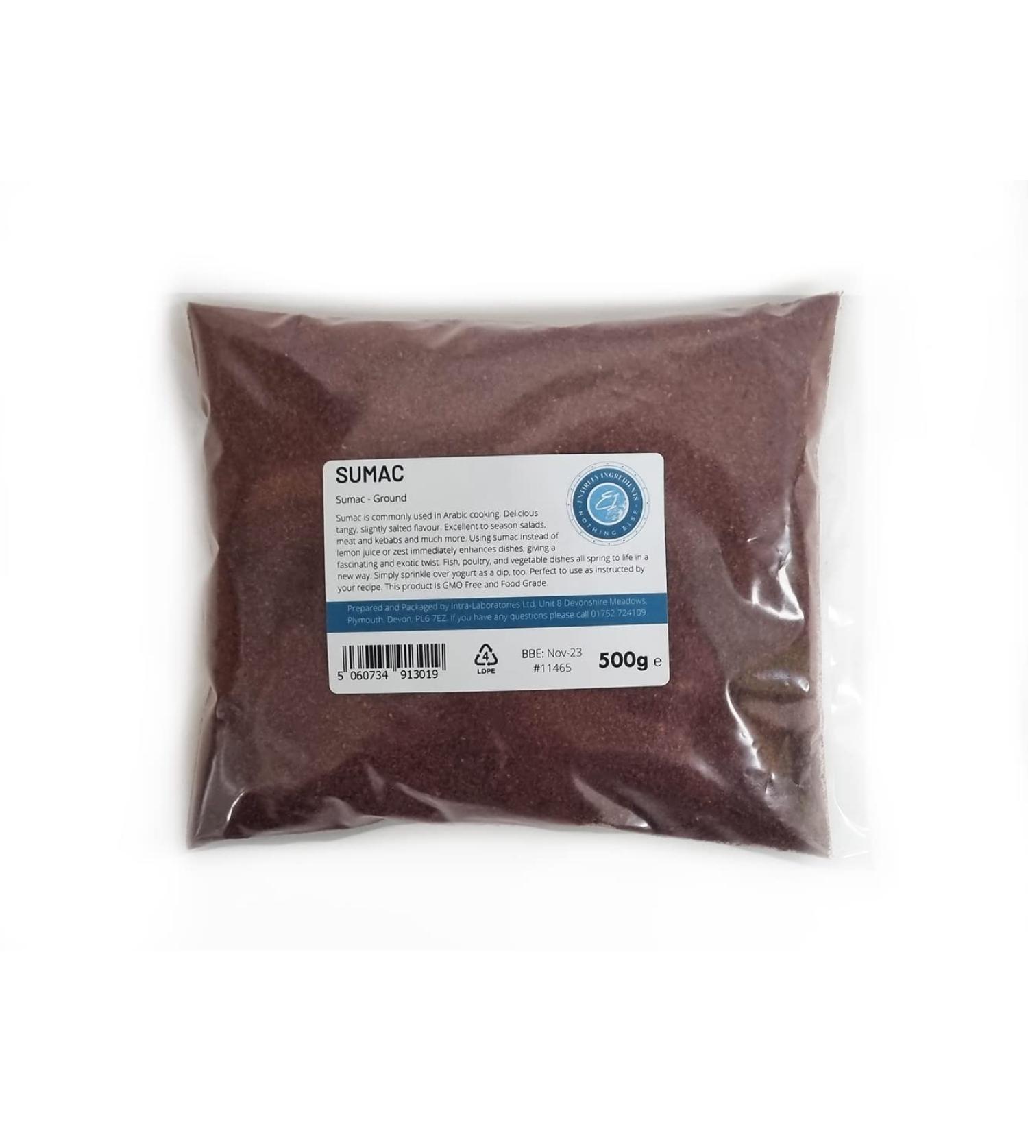 Entirely Ingredients - Sumac 500g - Ground Powder Spice Mix Turkey Sumach Sumak No salt Premium Quality - Buy Online on GoSupps.com