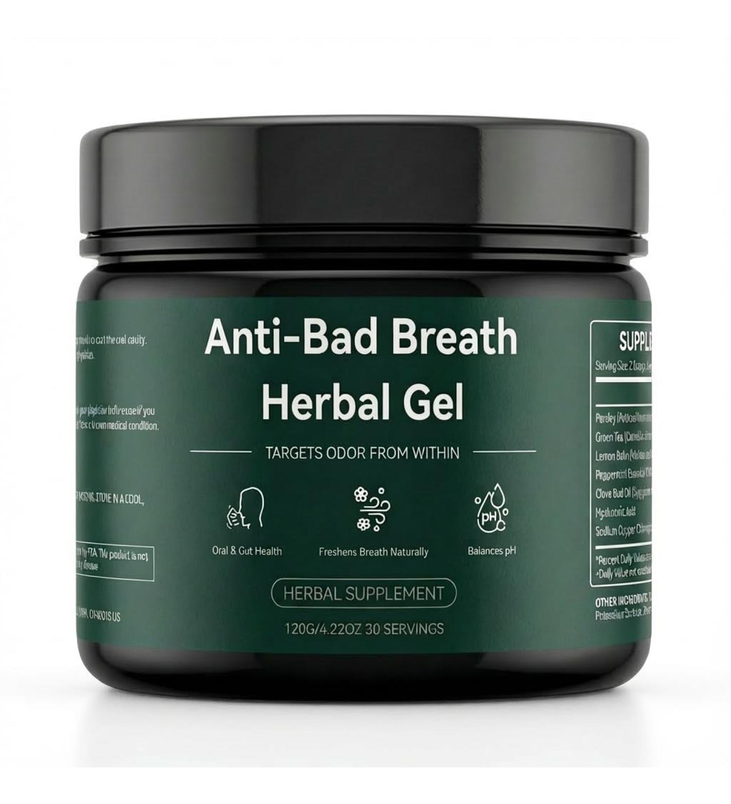 Anti-Bad Breath Herbal Gel Supplement - Body & Breath Odor Control from The Inside Internal Deodorant Natural Herbal Deodorant Gel with Parsley and Chlorophyll Full Body Deodorizer (1) - Buy Online on GoSupps.com