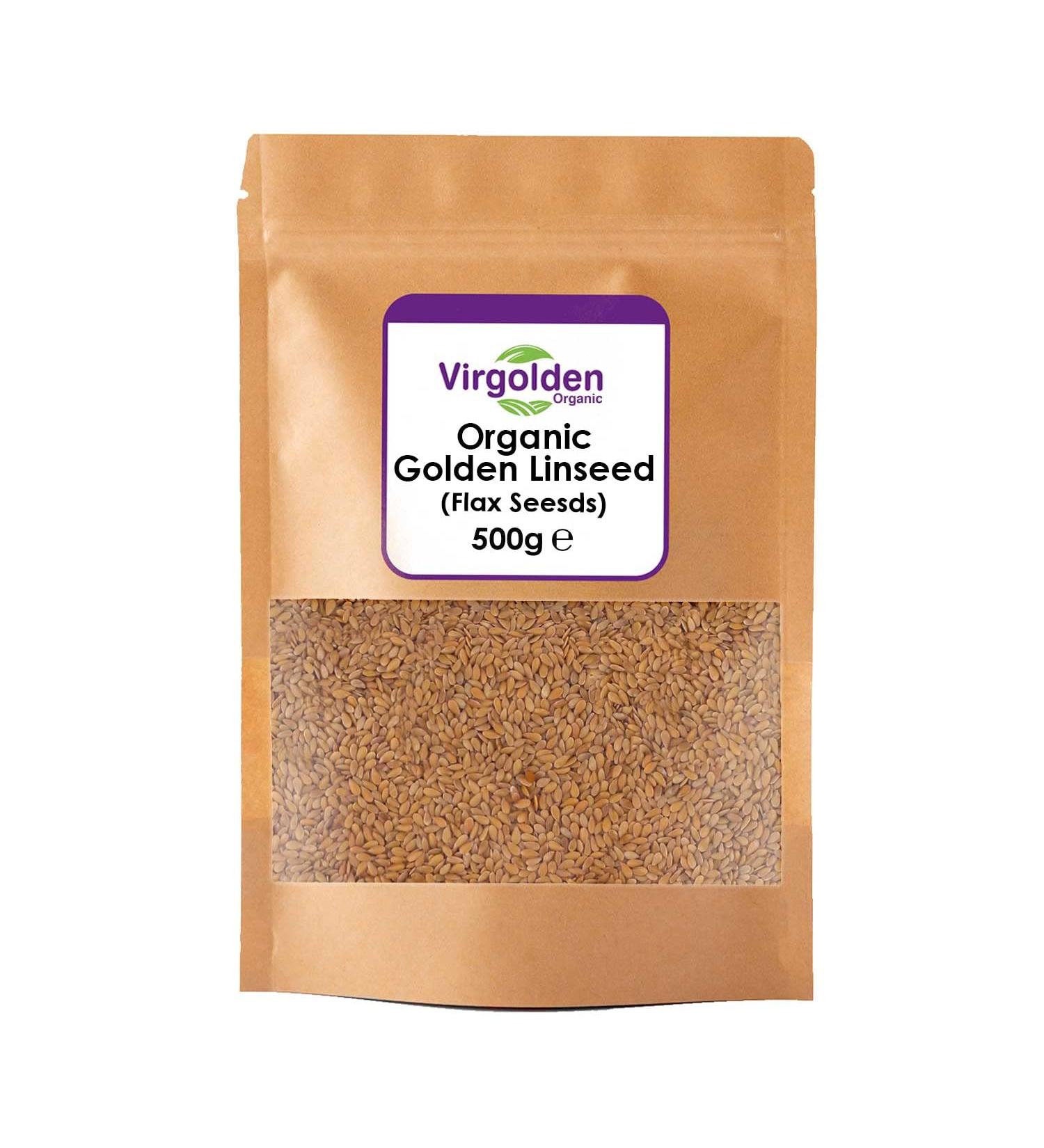 Organic Golden Flaxseed (Linseed) 500g by Virgolden Organic - Buy Online on GoSupps.com