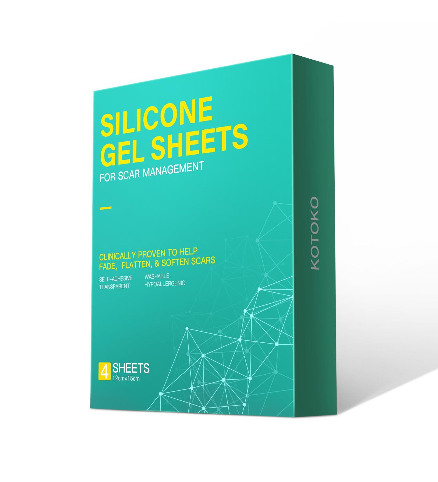 Large Silicone Scar Sheets 4 Pcs | 6x5 Inch Silicone Gel Sheets for Effective Scar Treatment & Irregular Scar Removal - Buy Online on GoSupps.com