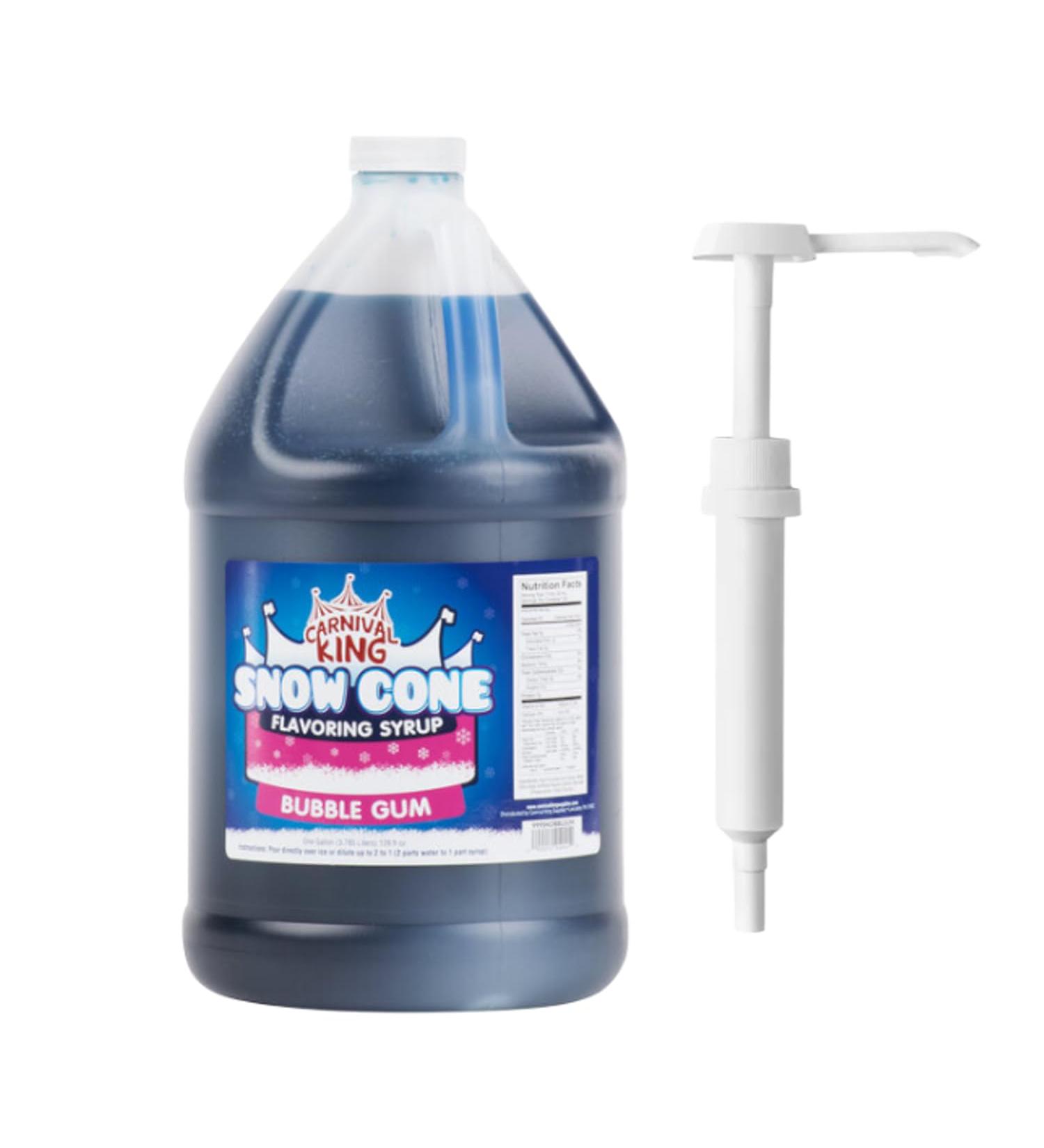 ZippySweets - Snow Cone Syrup - 1 Gallon Bubble Gum Flavour with Complimentary Pump Makes 128 Snow Cones Ideal Shaved Ice Syrup for Refreshing Shaved Ice Treats - Buy Online on GoSupps.com
