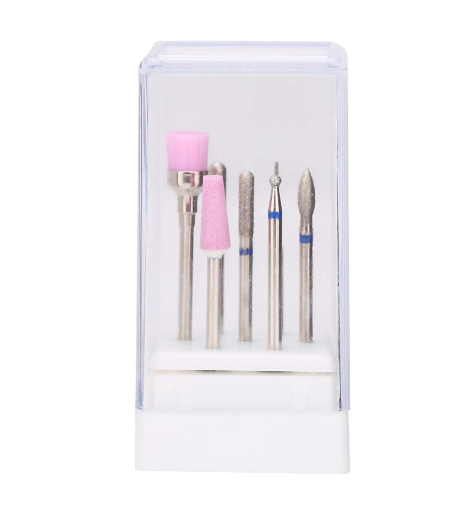 7pcs Electric Nail Drill Set - 2.35mm Stainless Steel Bit & Grinding Head with Storage Box | International Shipping Available - Buy Online on GoSupps.com