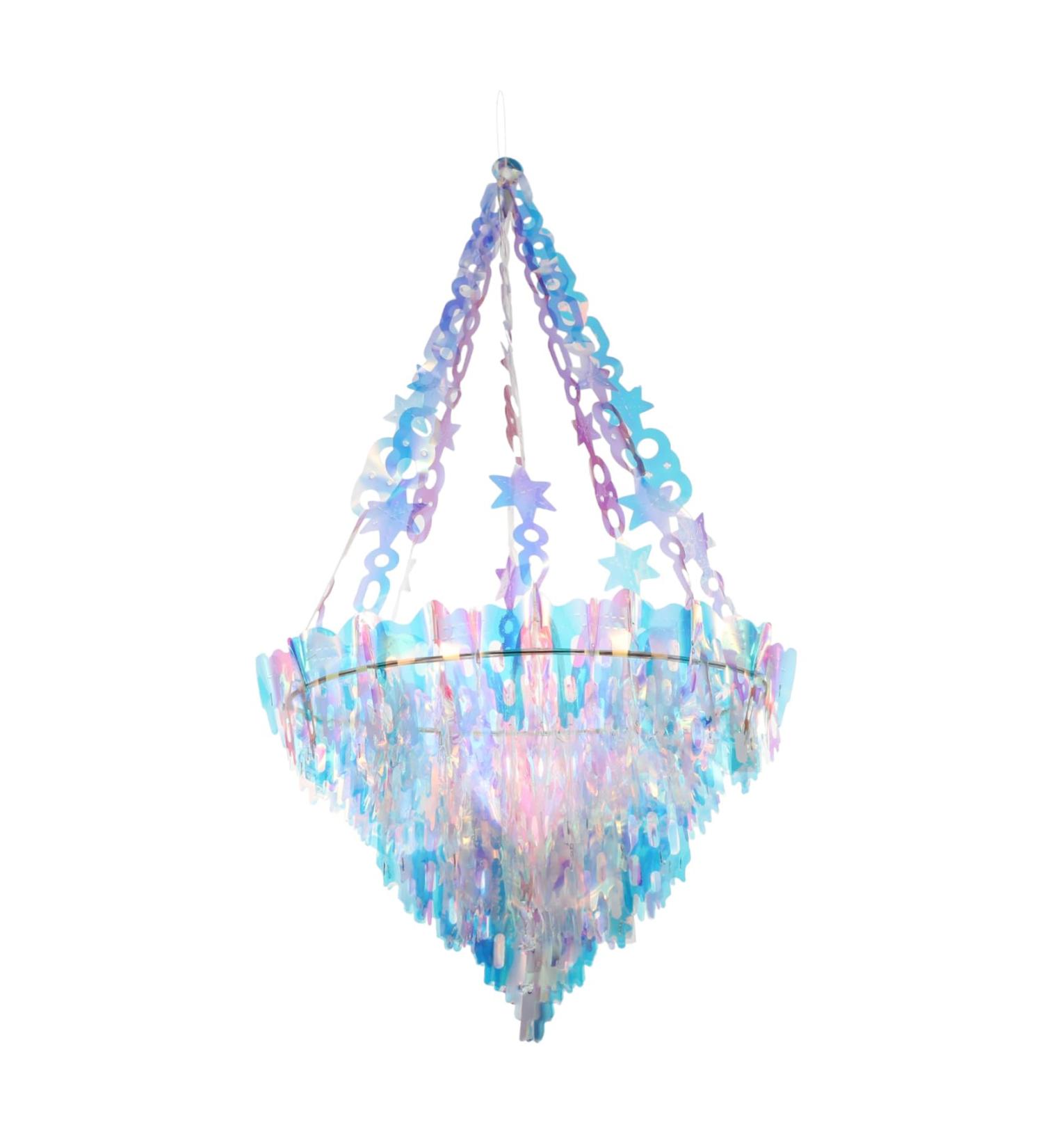 ABOOFAN 1pc Chandelier Household Decor Christmas Party Supplies Neon Color Scene Decor Hanging Accessories Silver 35x35x40cm - Buy Online on GoSupps.com