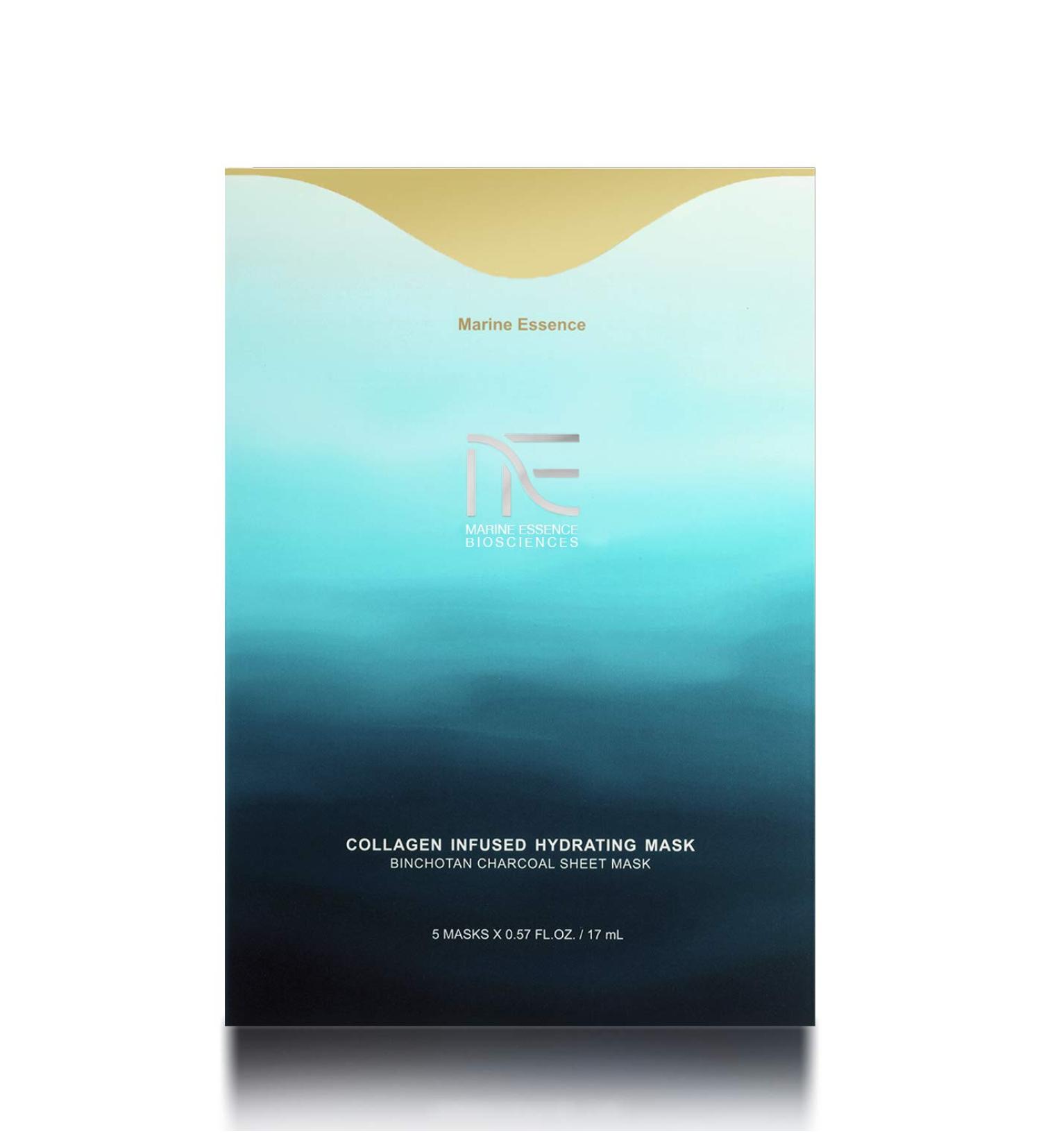 Marine Essence Collagen Infused Hydrating Sheet Mask - 5 Pack with Apple Stem Cells Aloe Vera & Vitamins B5 & E for Glowing Skin - Buy Online on GoSupps.com