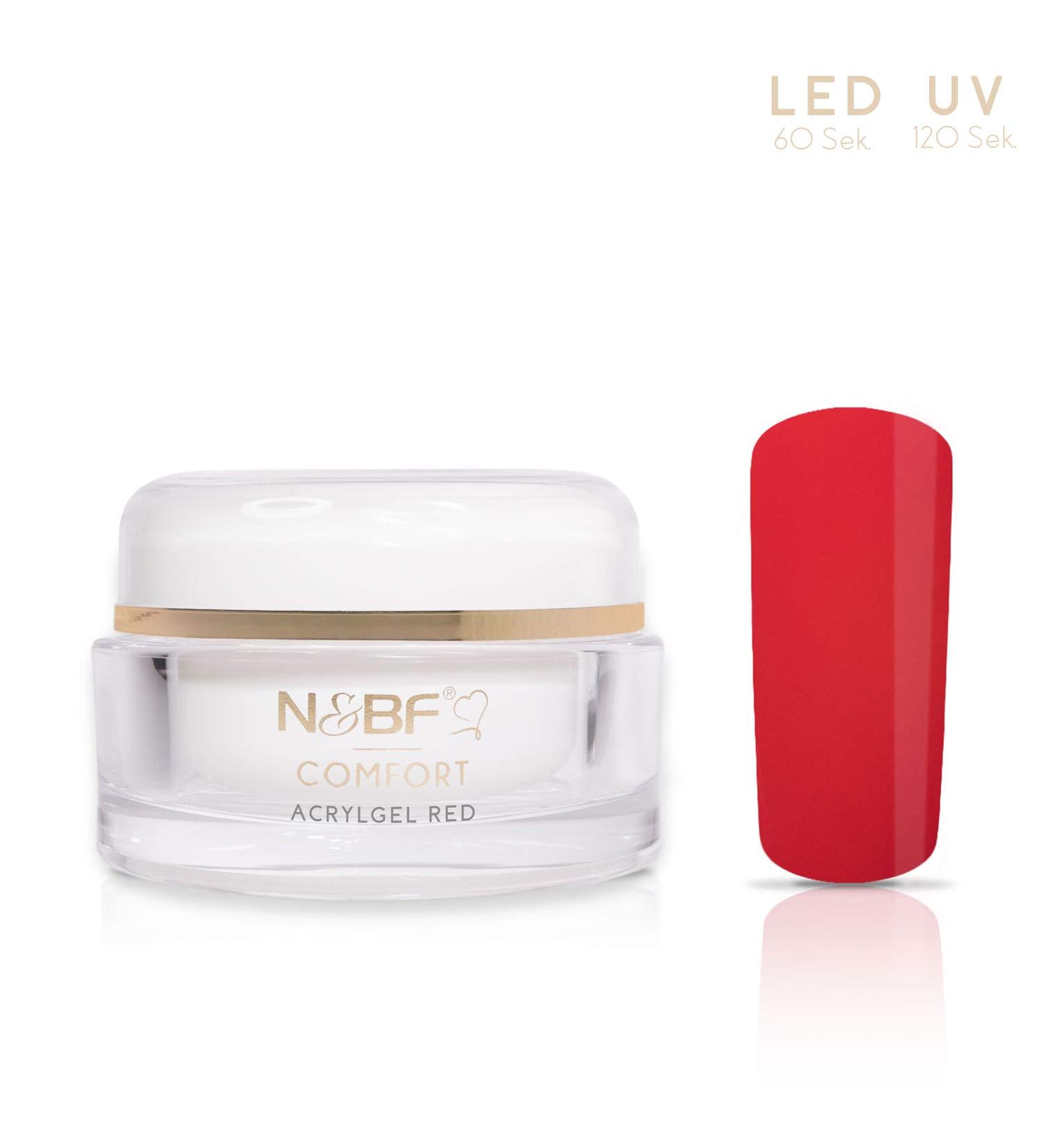 N&BF 15ml Comfort Line Poly Acryl Red - High Quality Professional Acrylic Gel | Red Glimmer Polygel for Gelnageln | Made in Germany - Buy Online on GoSupps.com