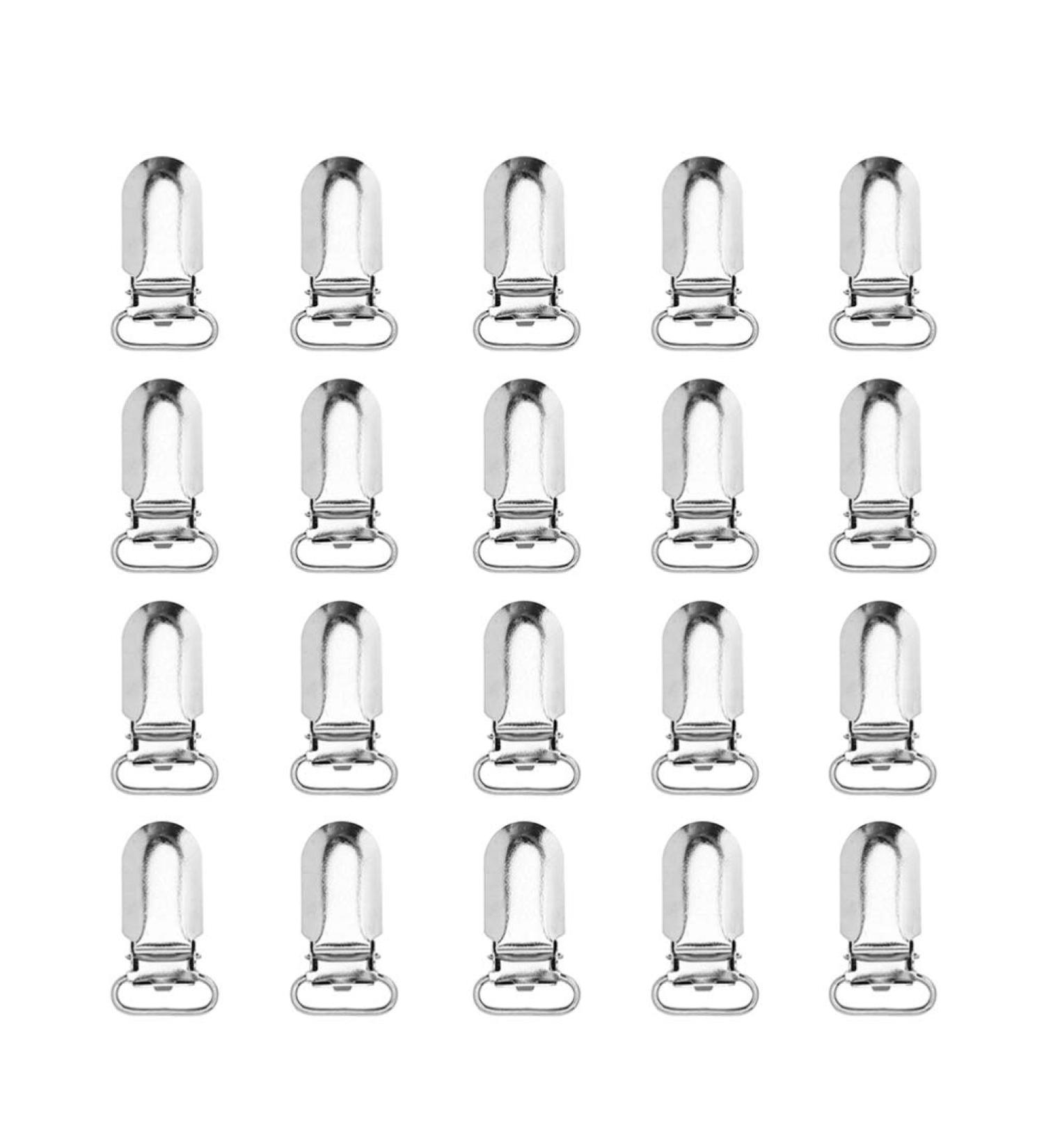 50 Metal Tights Baby Bibs Clips - Stocking Holder & Pacifier Straps | Buckle Clips for Men - White Overall Braces - Buy Online on GoSupps.com