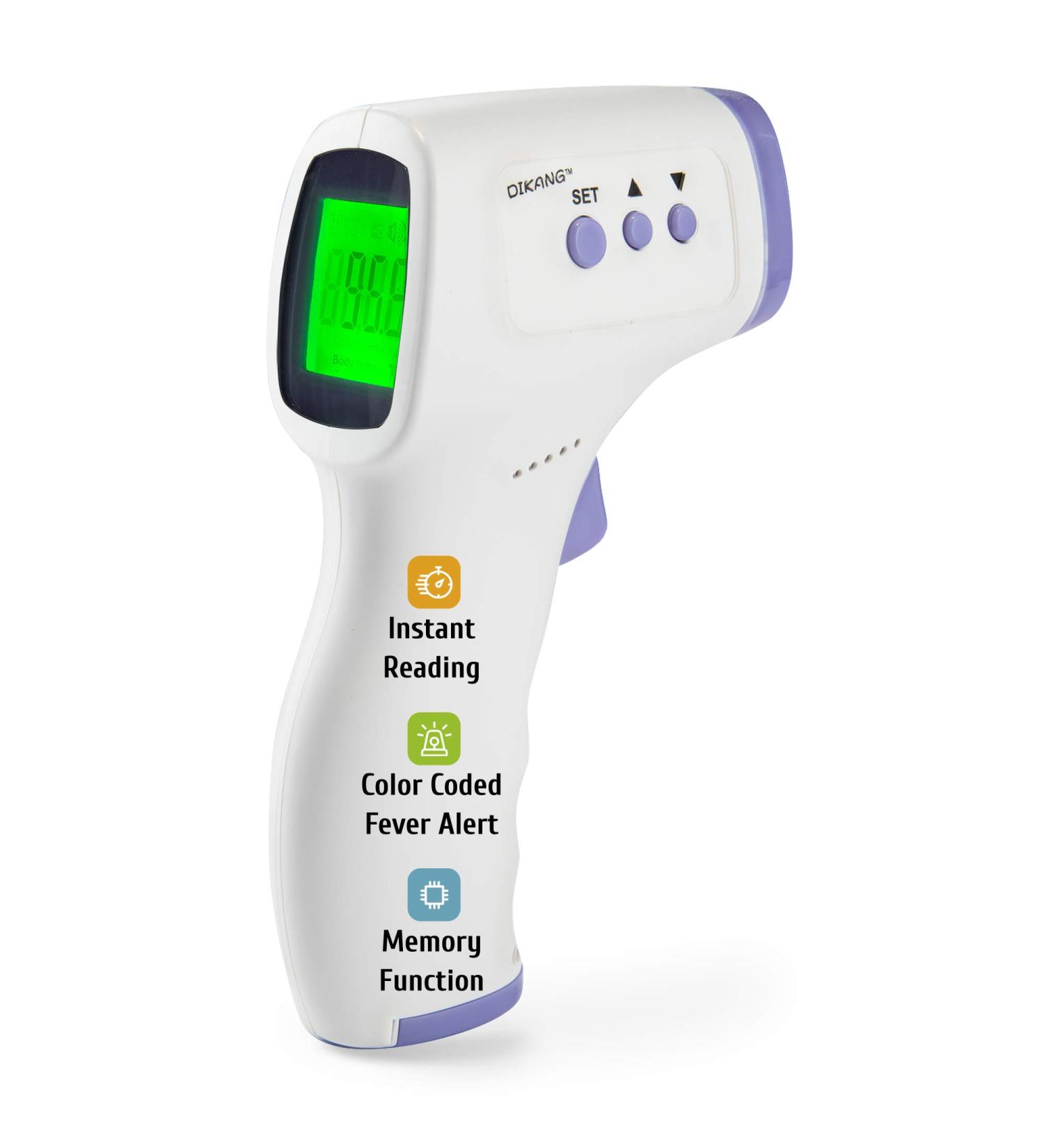 Digital Infrared Forehead Thermometer - No Contact, Fast Readings, Fever Indicators, Memory Function - Babies & Adults - Buy Online on GoSupps.com
