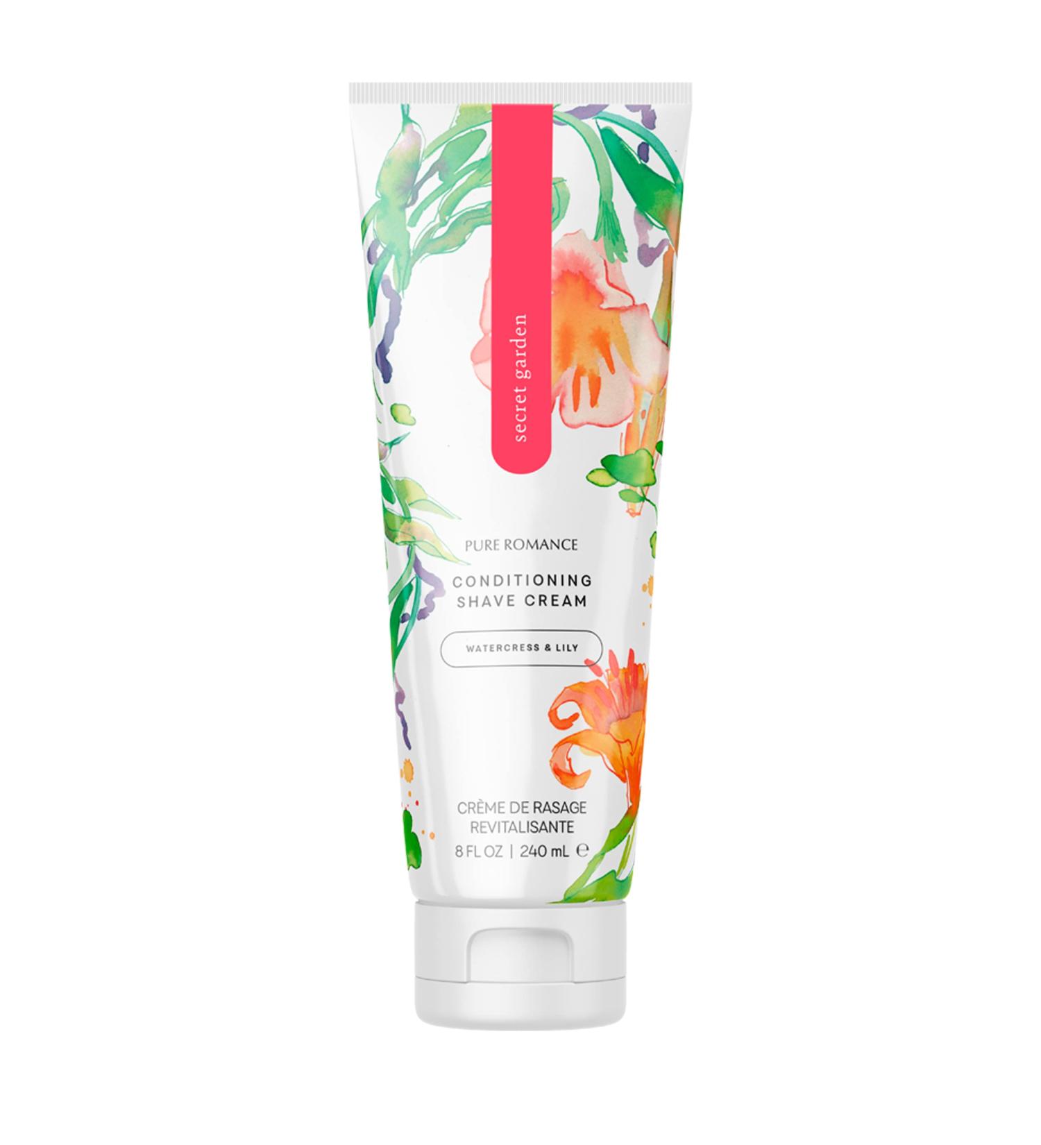 Pure Romance Coochy Cream, Conditioning Scented Shave Cream, Shaving Cream for Women to Experience their Smoothest Bikini Area, Legs, and Underarms, Secret Garden